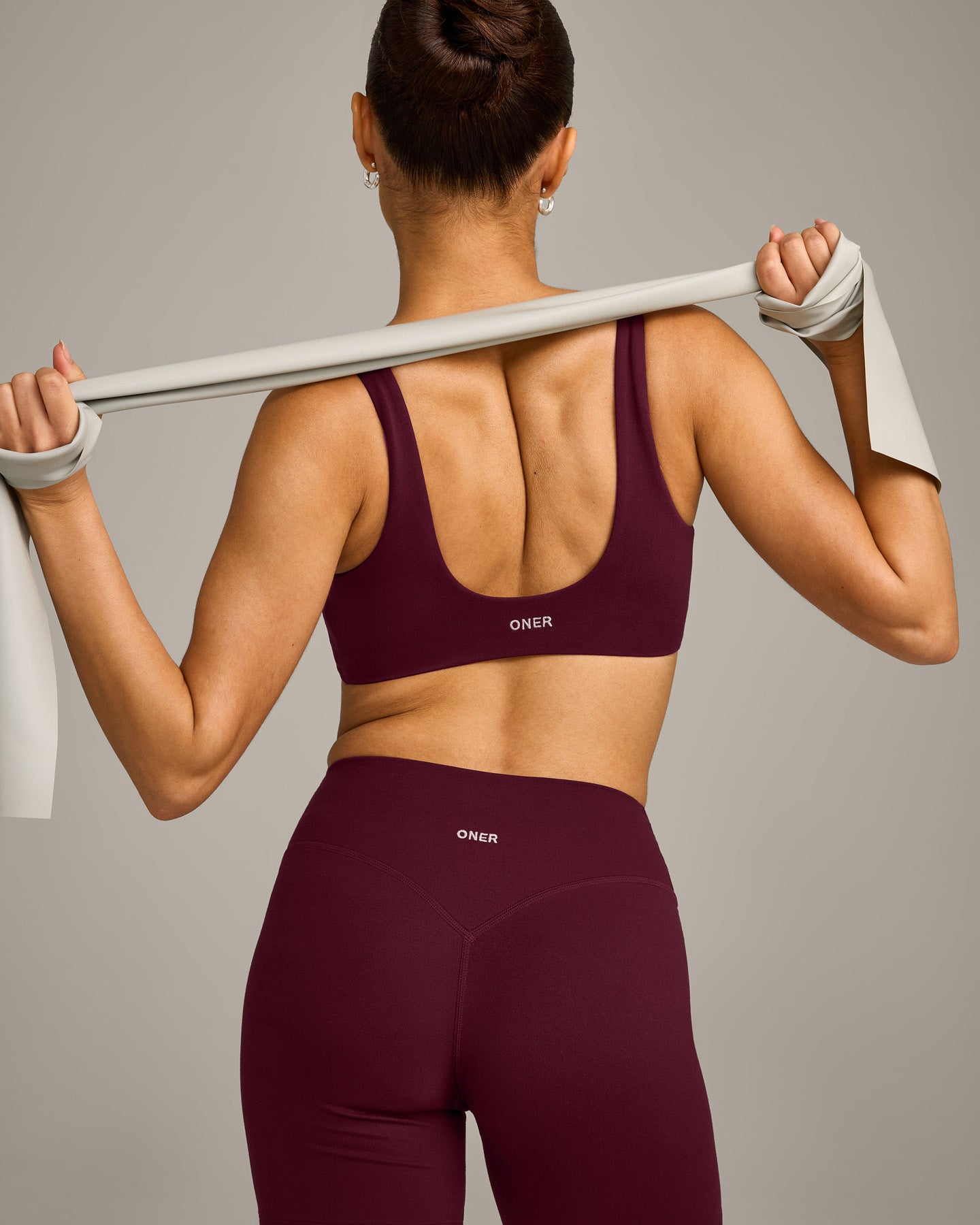 SoftMotion Scoop Back Bralette with Grey Logo | Cherry Lacquer Purple - Image 4