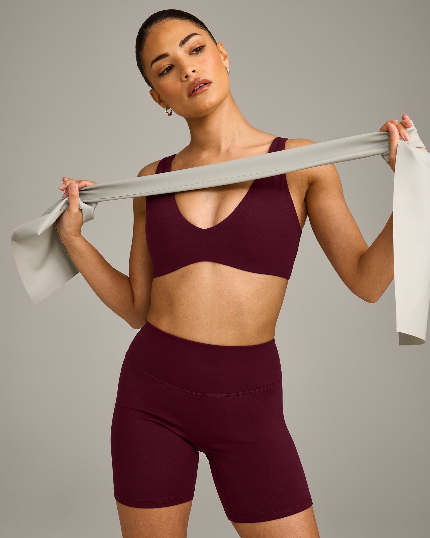 SoftMotion Scoop Back Bralette with Grey Logo | Cherry Lacquer Purple - Image 3