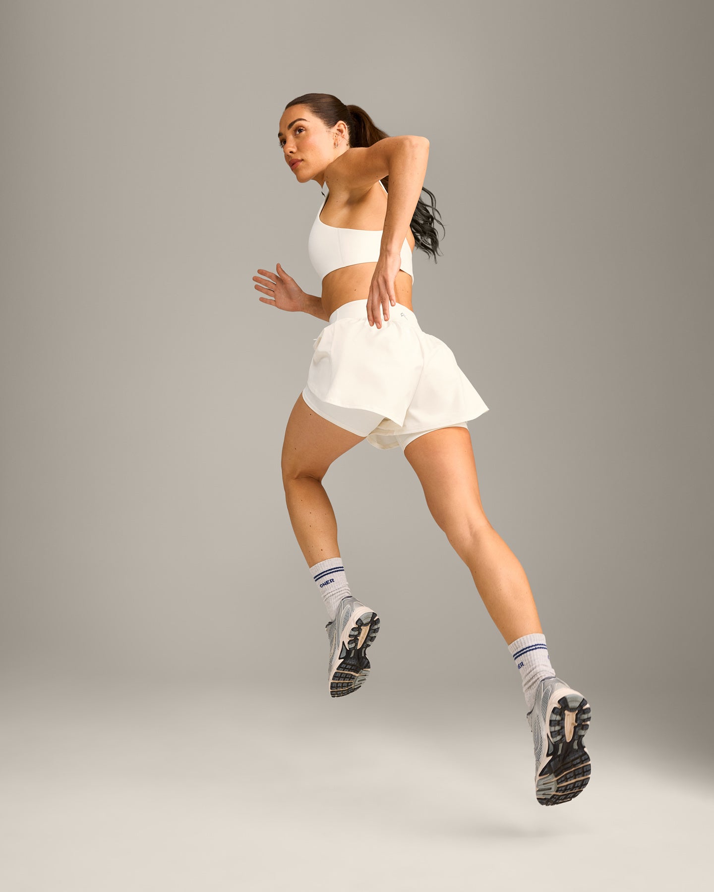 UnifiedMove Double Layer Shorts 5" with Reflective Logo | Marshmallow White - Image 3