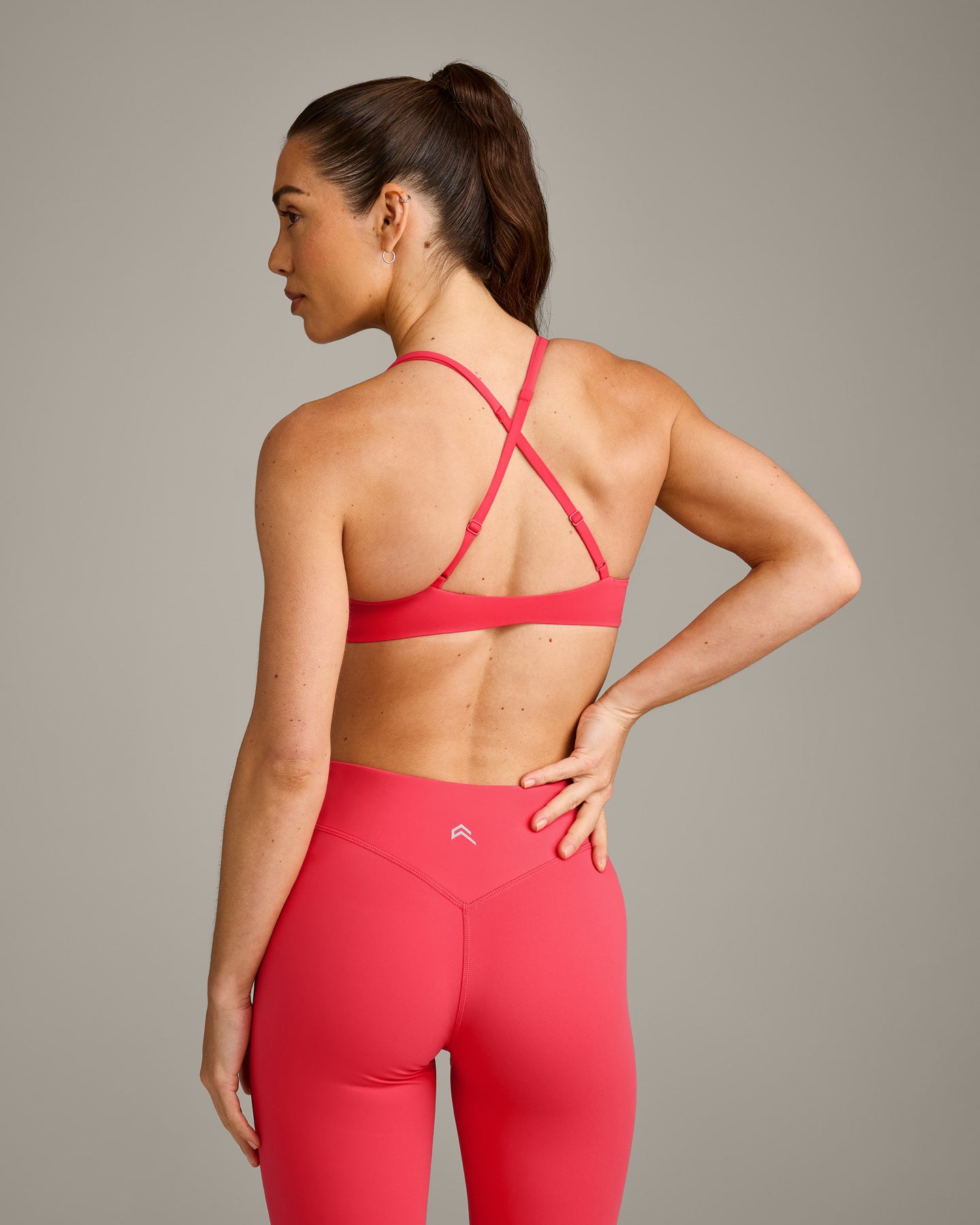 UnifiedMove Cross Back Sports Bra with Reflective Logo | Charged Pink - Image 2
