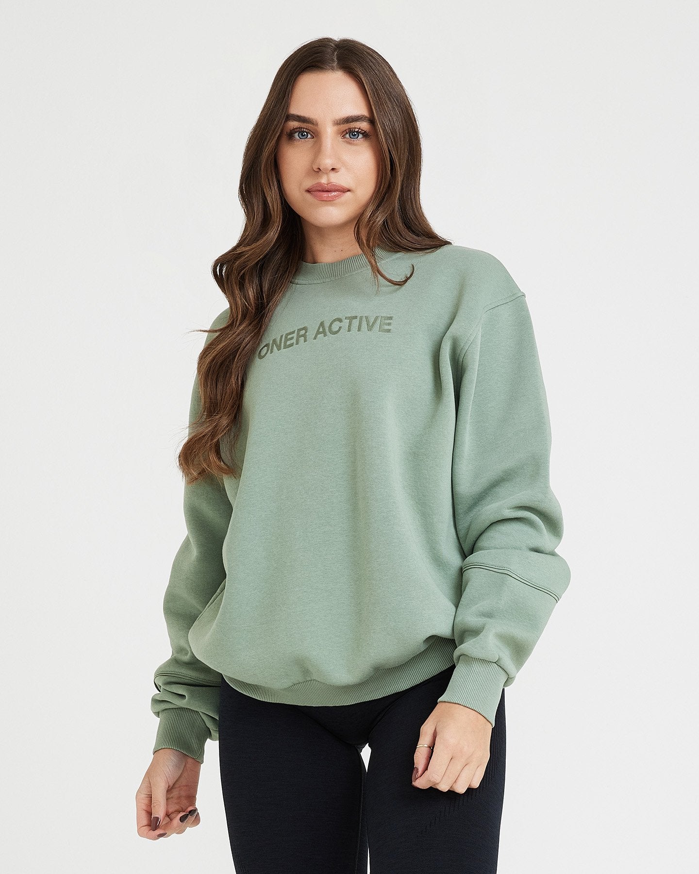 Classic Lounge Oversized Crew Neck | Sage - Image 2