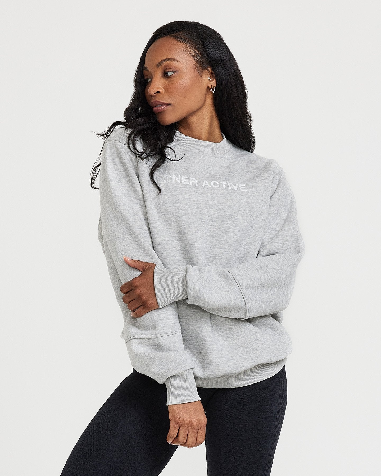 Classic Lounge Oversized Crew Neck | Silver Marl - Image 2