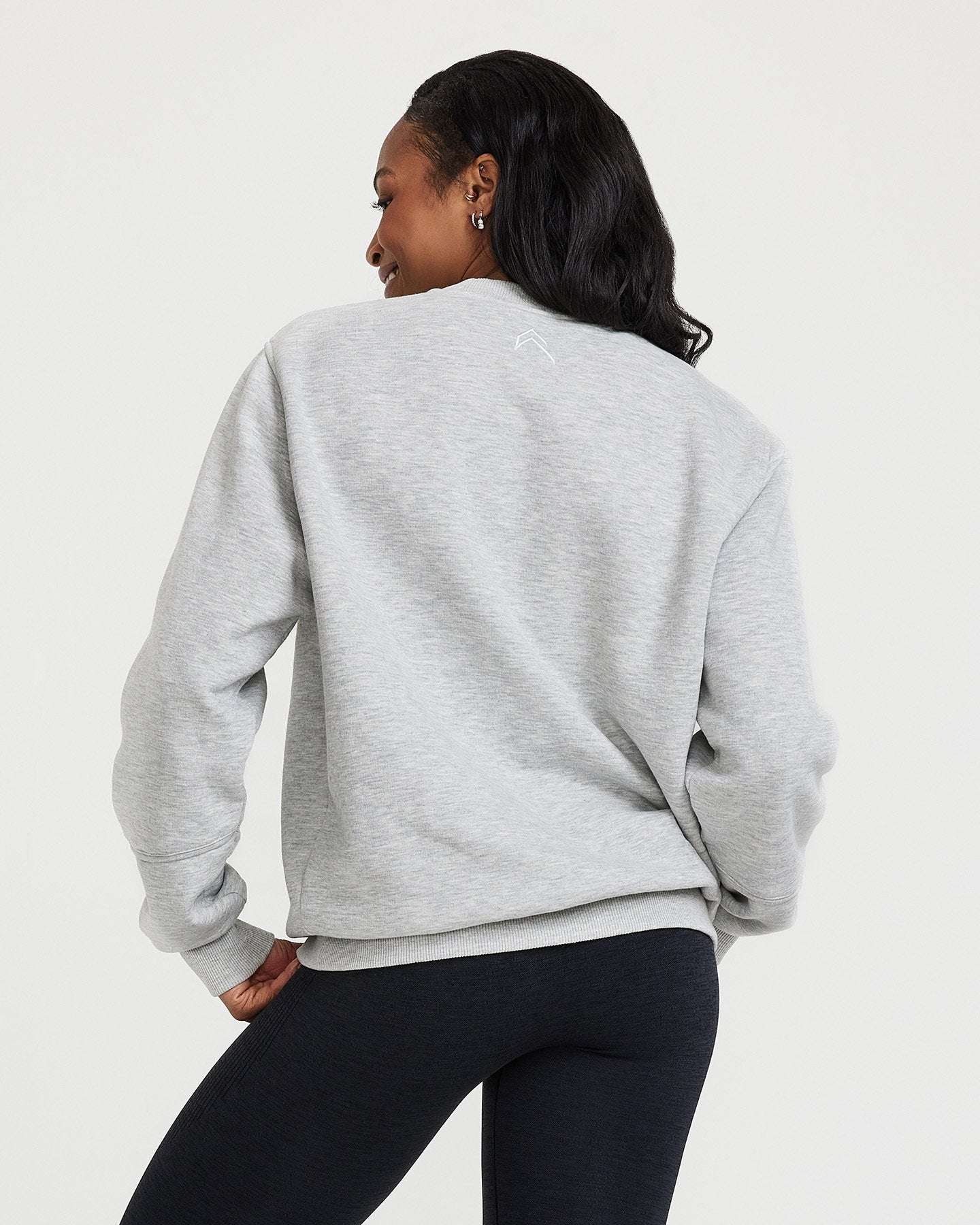 Classic Lounge Oversized Crew Neck | Silver Marl - Image 4
