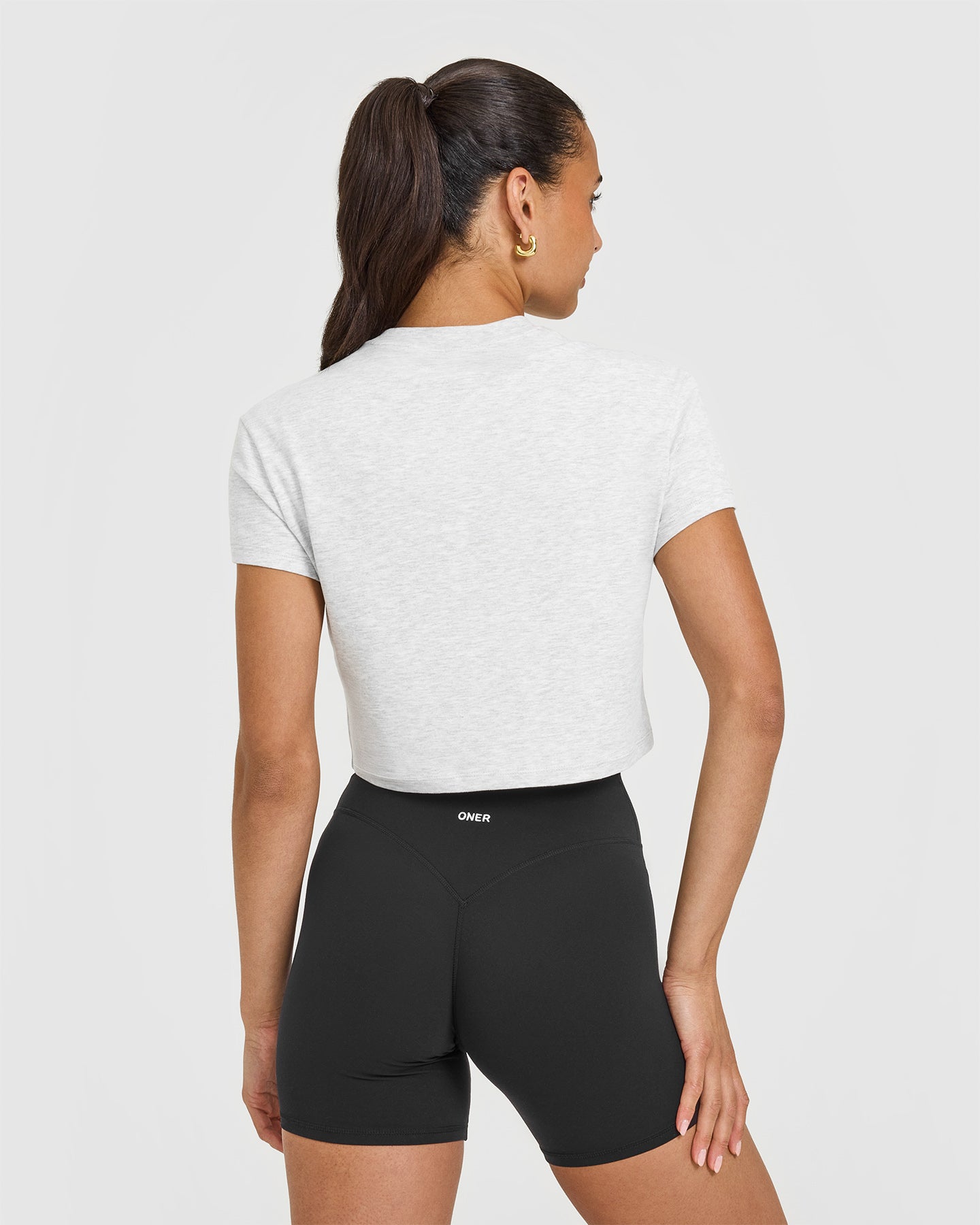 Cotton Relaxed T-Shirt | Light Grey Marl - Image 4
