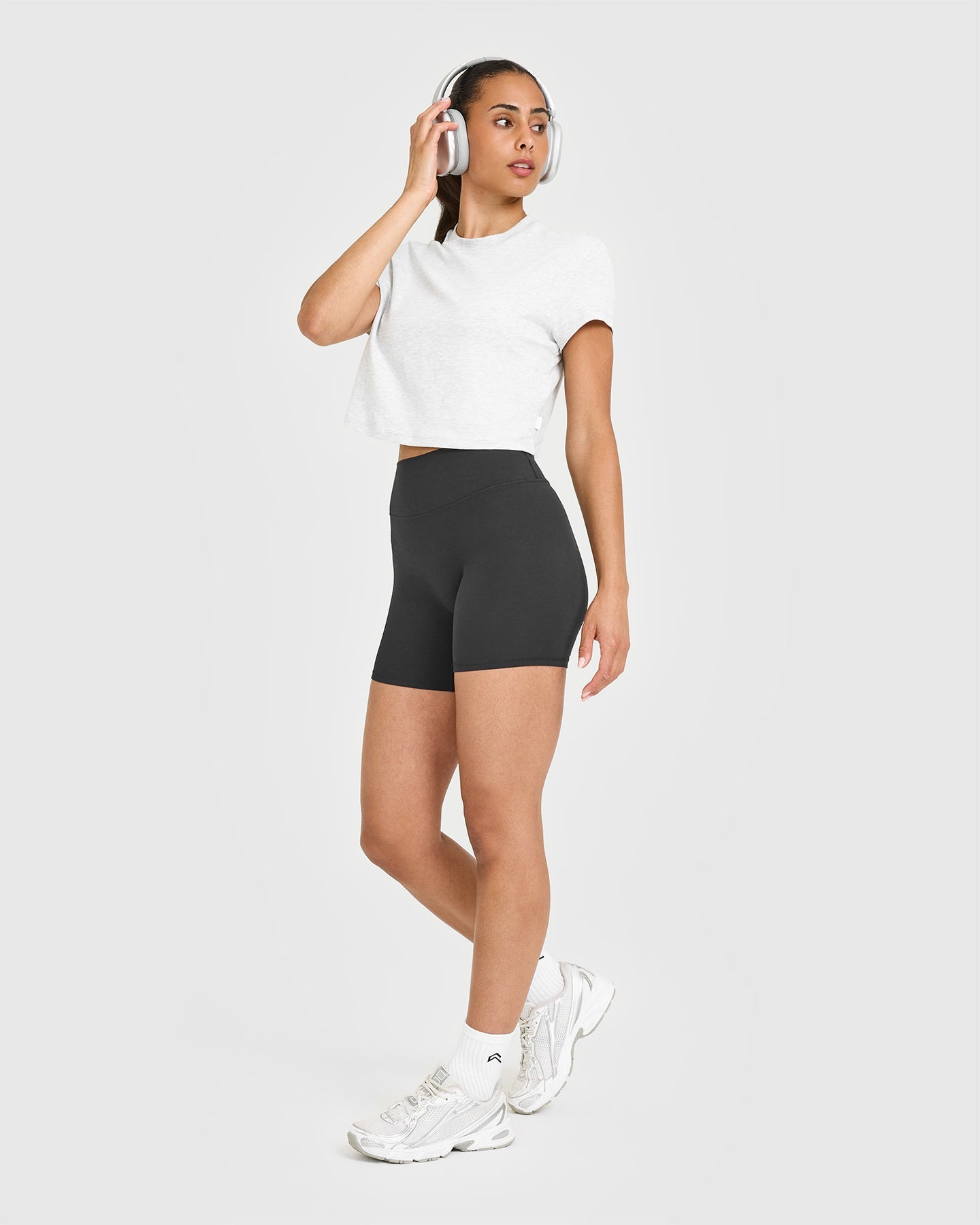 Cotton Relaxed T-Shirt | Light Grey Marl - Image 2