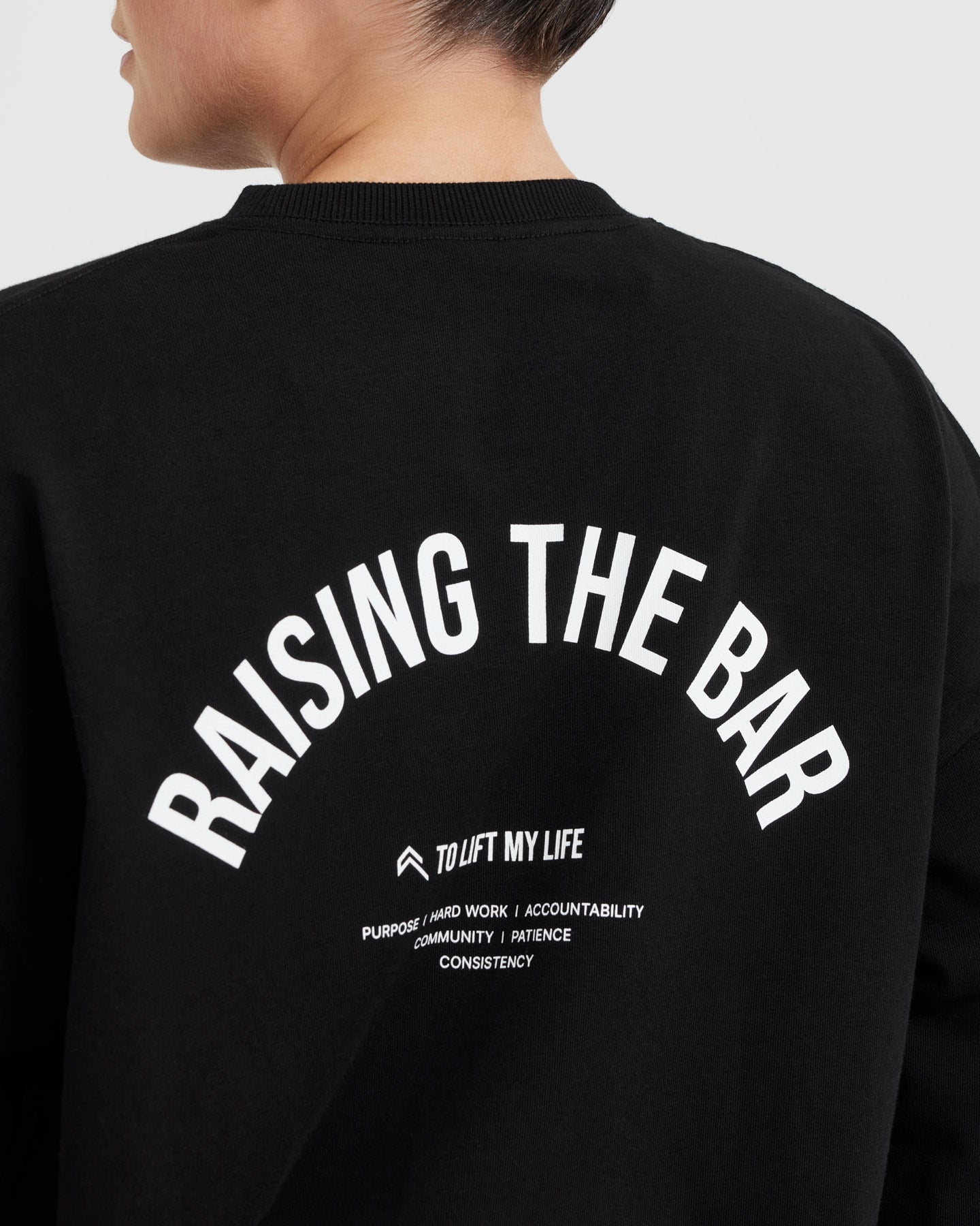 Raising The Bar Graphic Unisex Long Sleeve Top | Black - Image 4