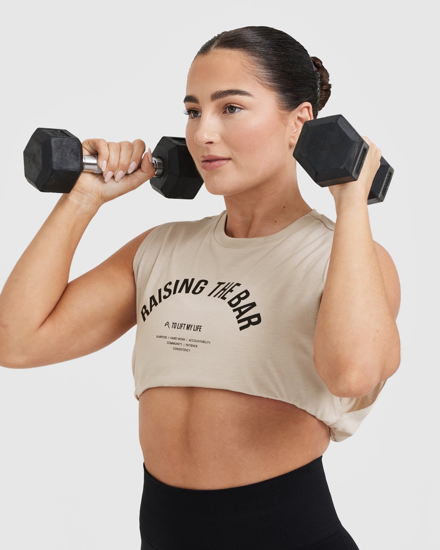 Raising The Bar Graphic Muscle Crop Vest | Sand - Image 6