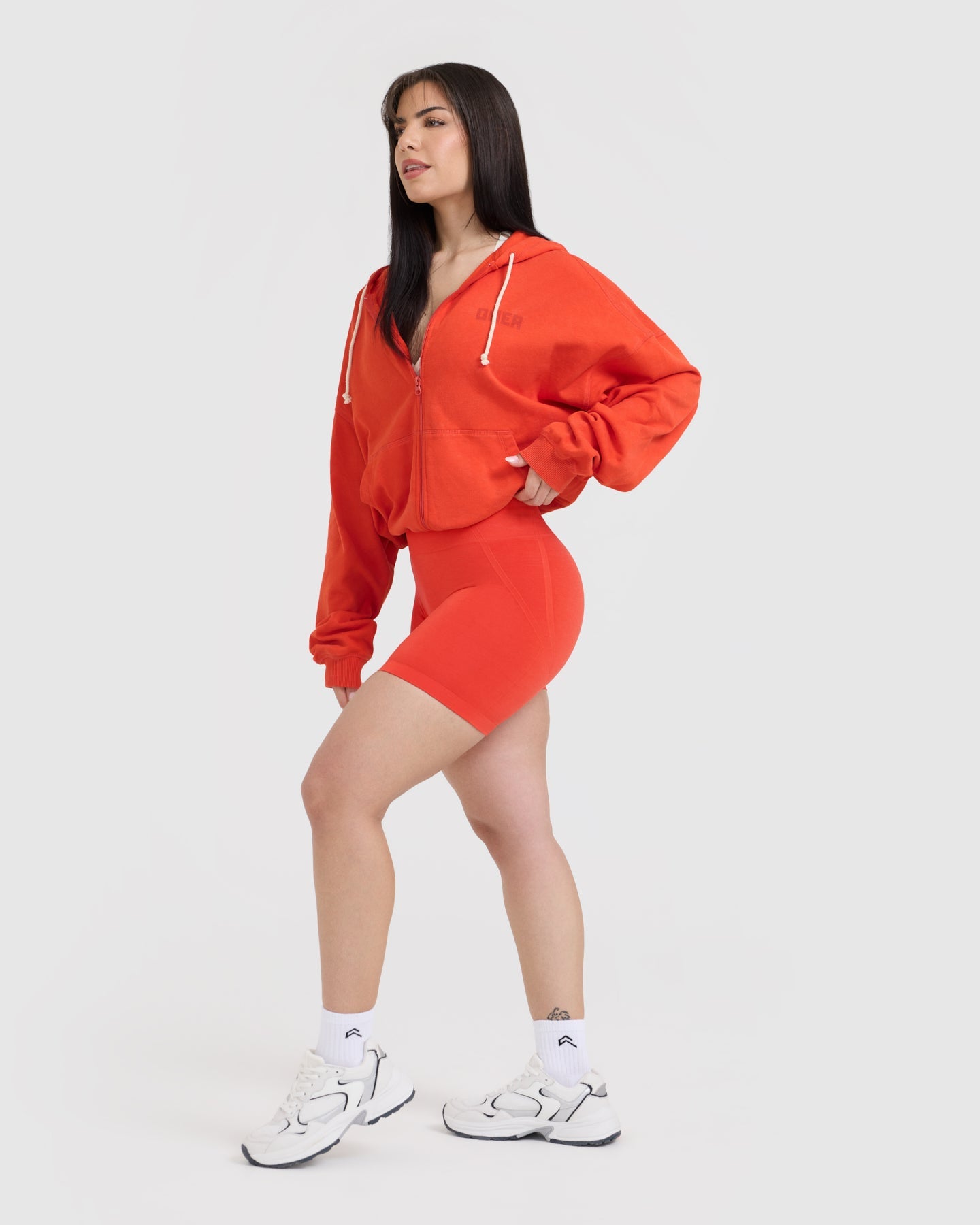 Raw Lounge Oversized Zip Hoodie | Charged Orange - Image 3