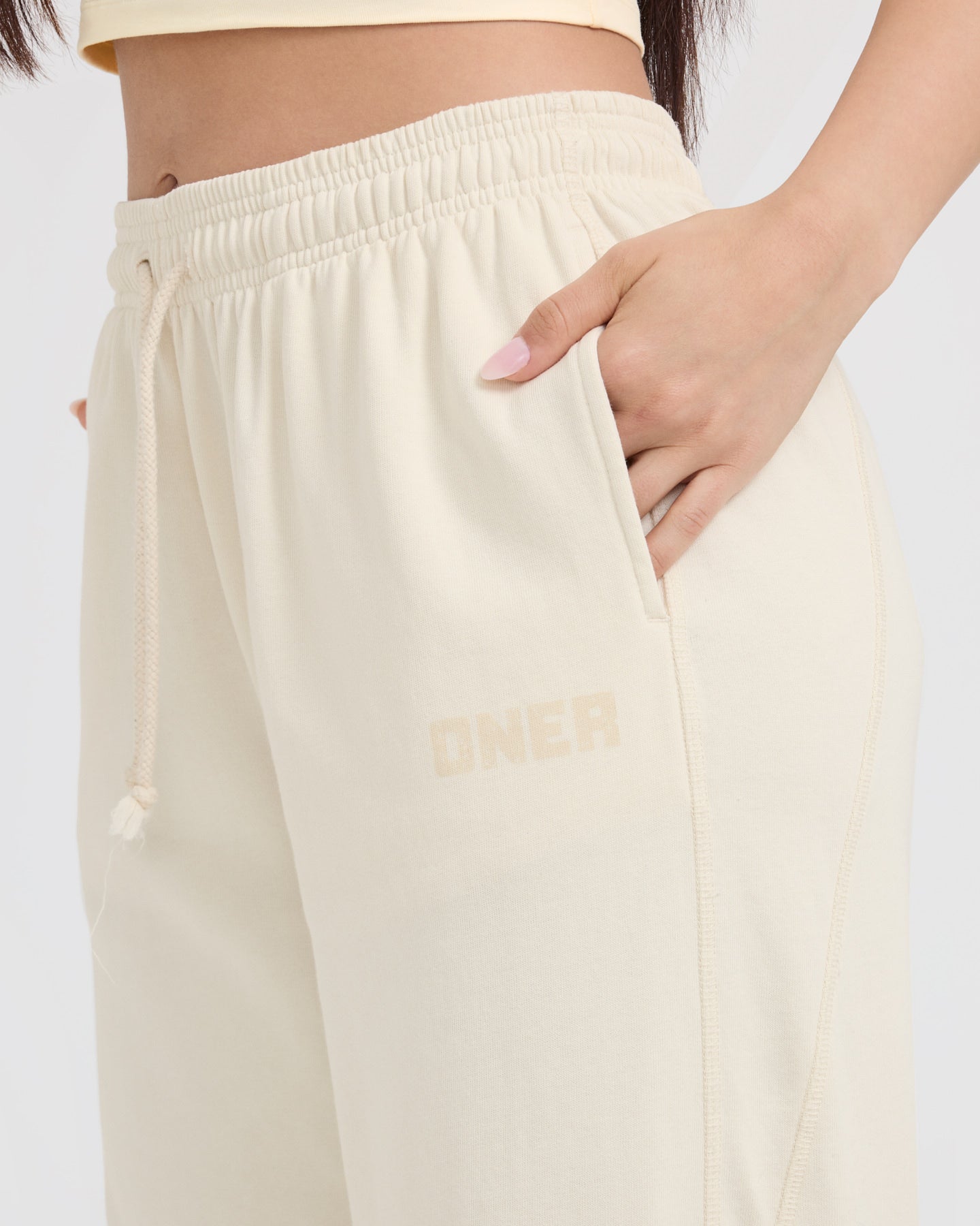 Raw Lounge Wide Leg Joggers | Off White - Image 5