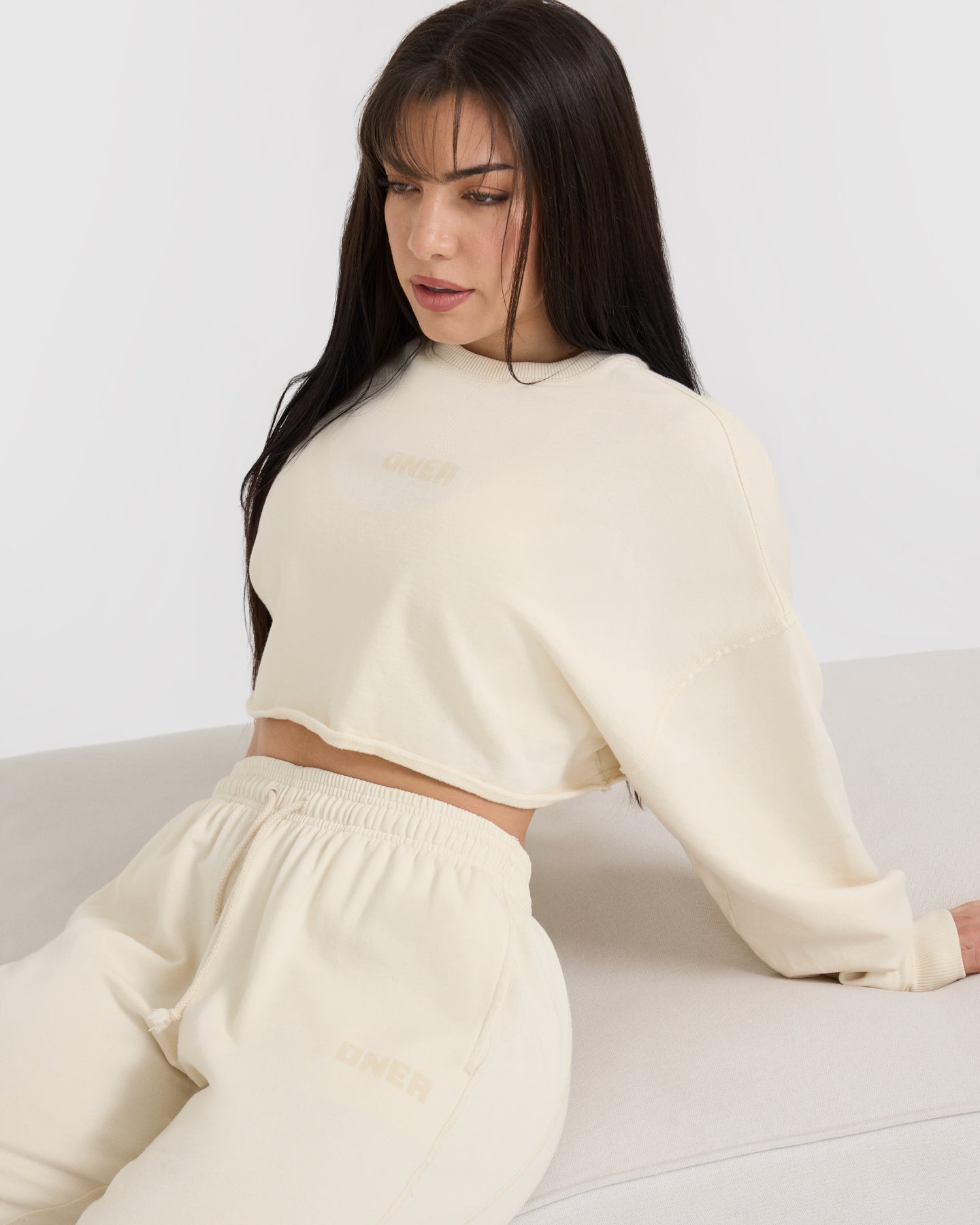 Raw Lounge Wide Leg Joggers | Off White - Image 6