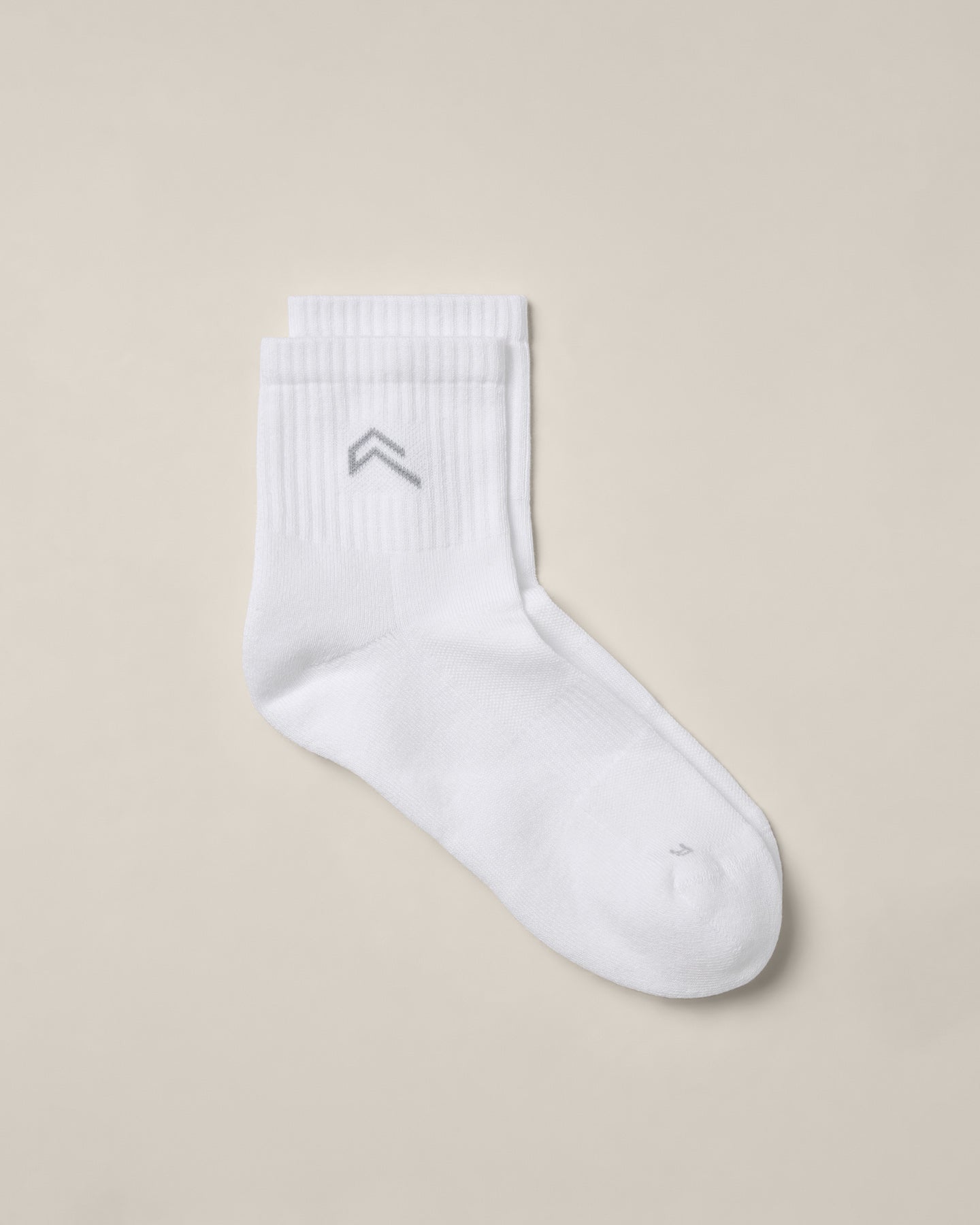 Mid Crew Socks 3 Pack with Grey Logo | White - Image 4