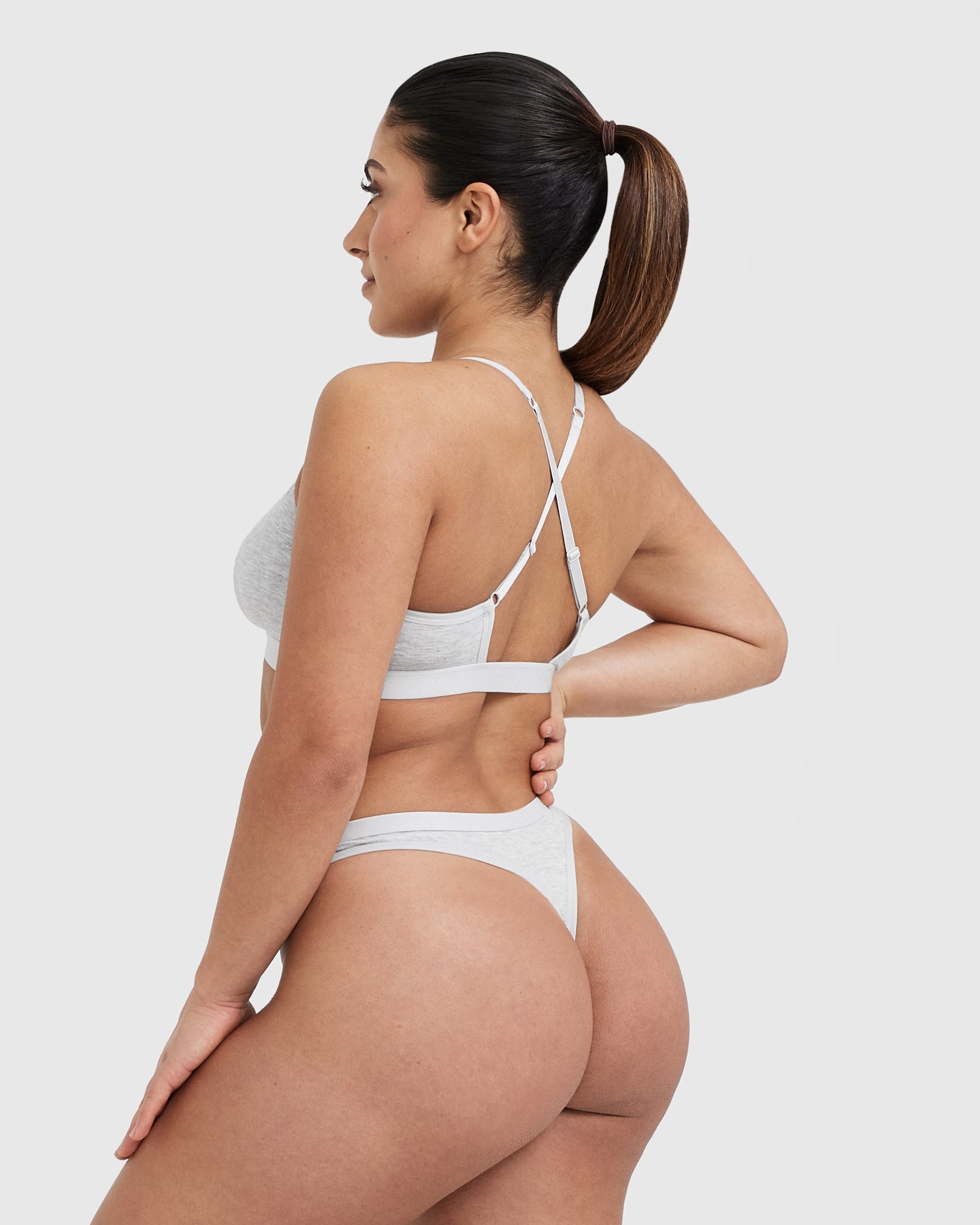 Alternative view of Soft Classic Thong | Grey Marl