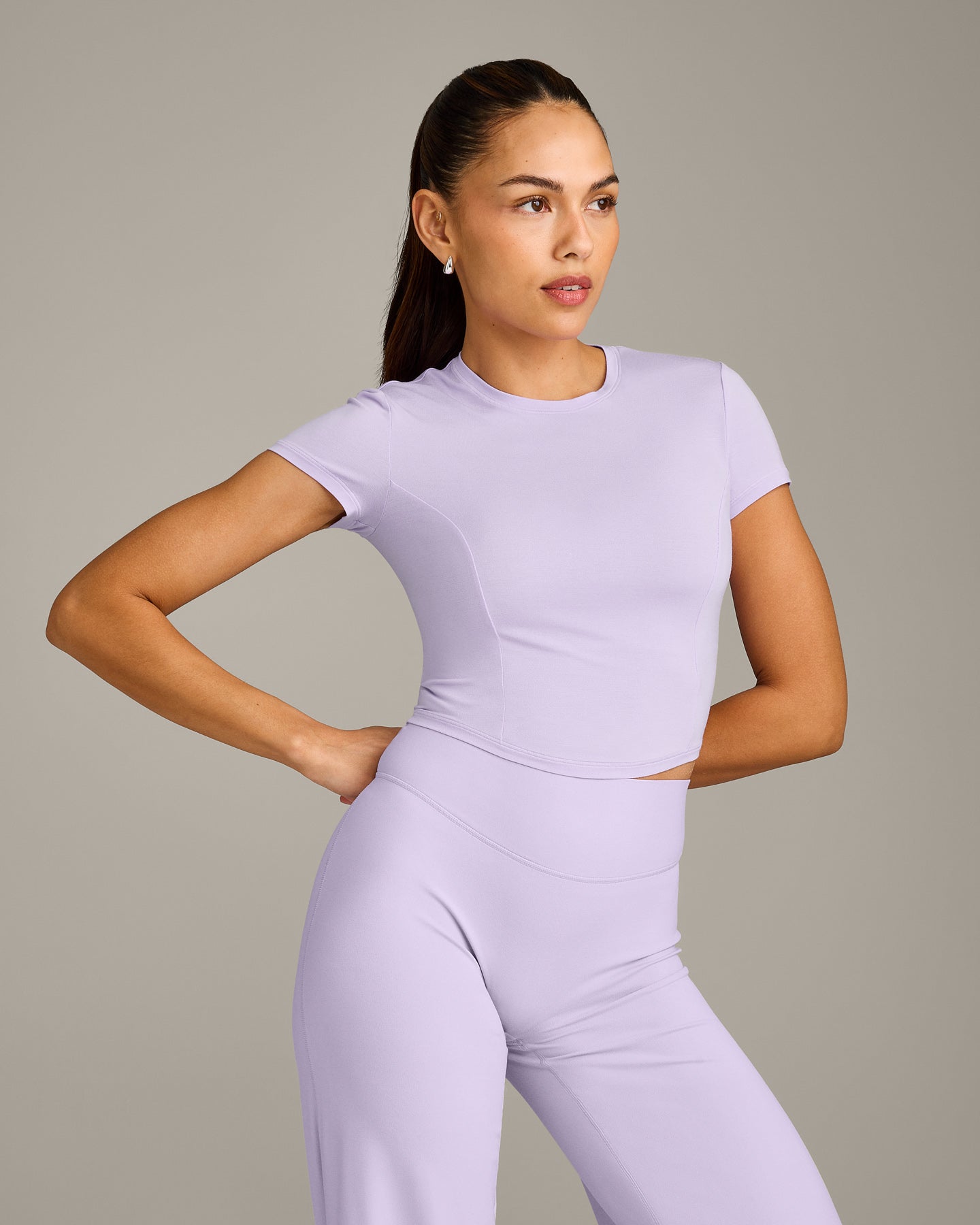 Mellow Motion Crew Neck Mid Top | Lavender Purple