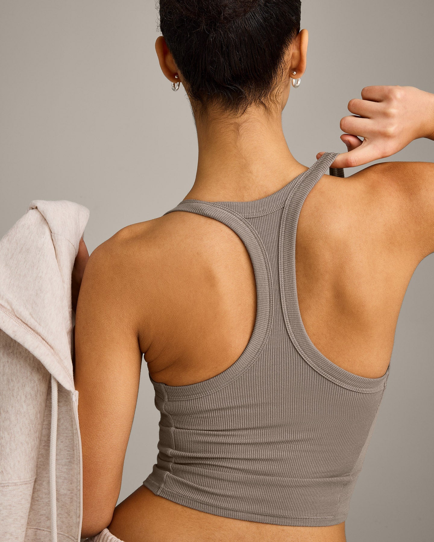Mellow Rib Racer Back Mid Vest with Built in Bra Shelf | Warm Minky - Image 2