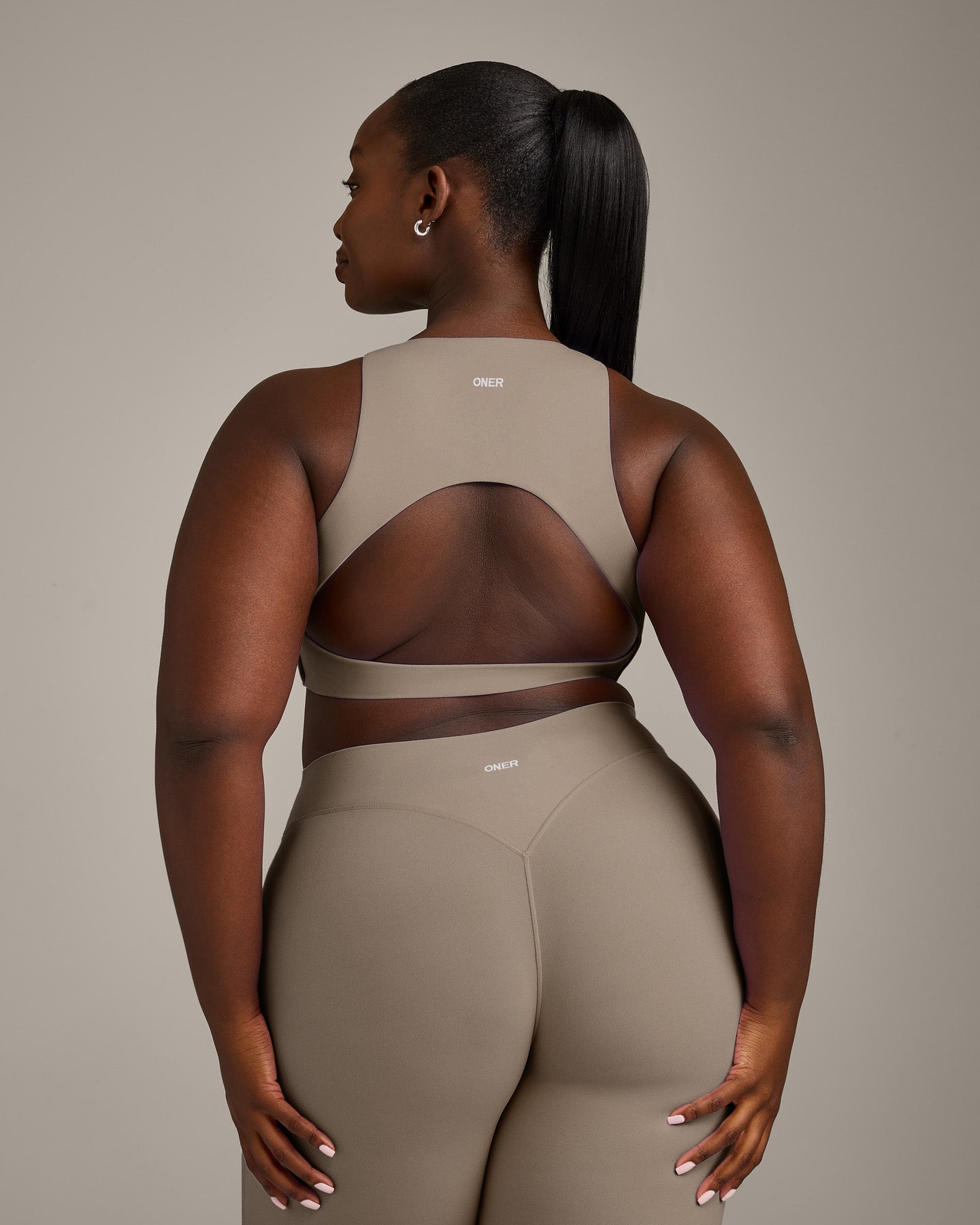 SoftMotion High Neck Sports Bra with Grey Logo | Minky - Image 2