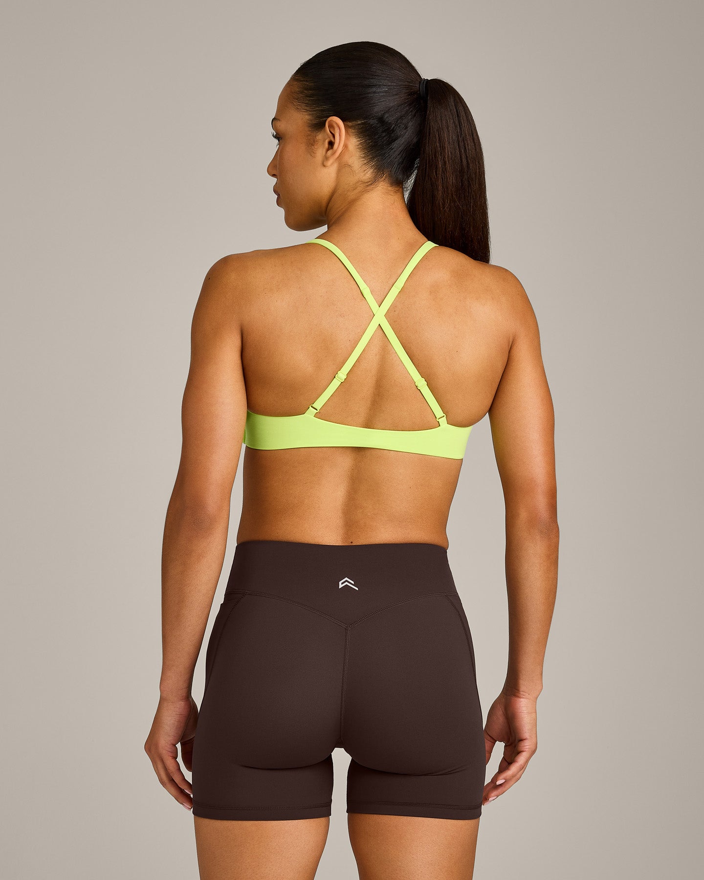 UnifiedMove Cross Back Sports Bra with Reflective Logo | Citrus Green - Image 2
