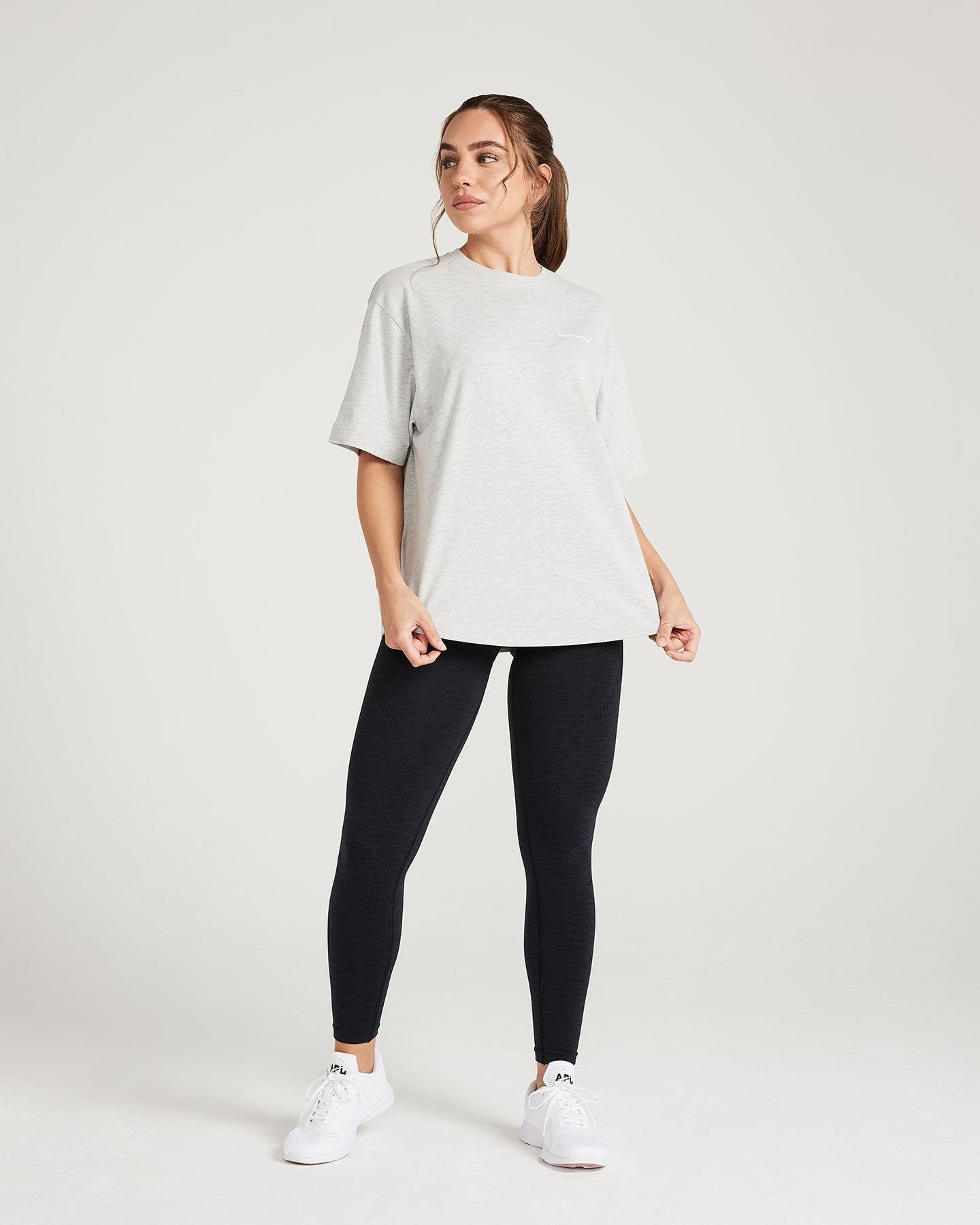 Classic Oversized Short Sleeve Tee | Silver Marl - Image 3
