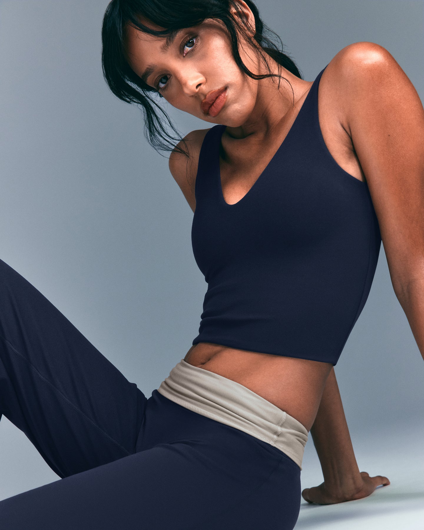 SoftMotion Scoop Neck Vest with Grey Logo | True Blue - Image 2