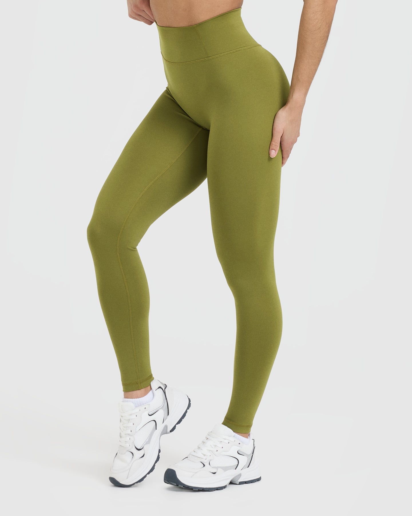 Timeless High Waisted Leggings | Olive Green - Image 3