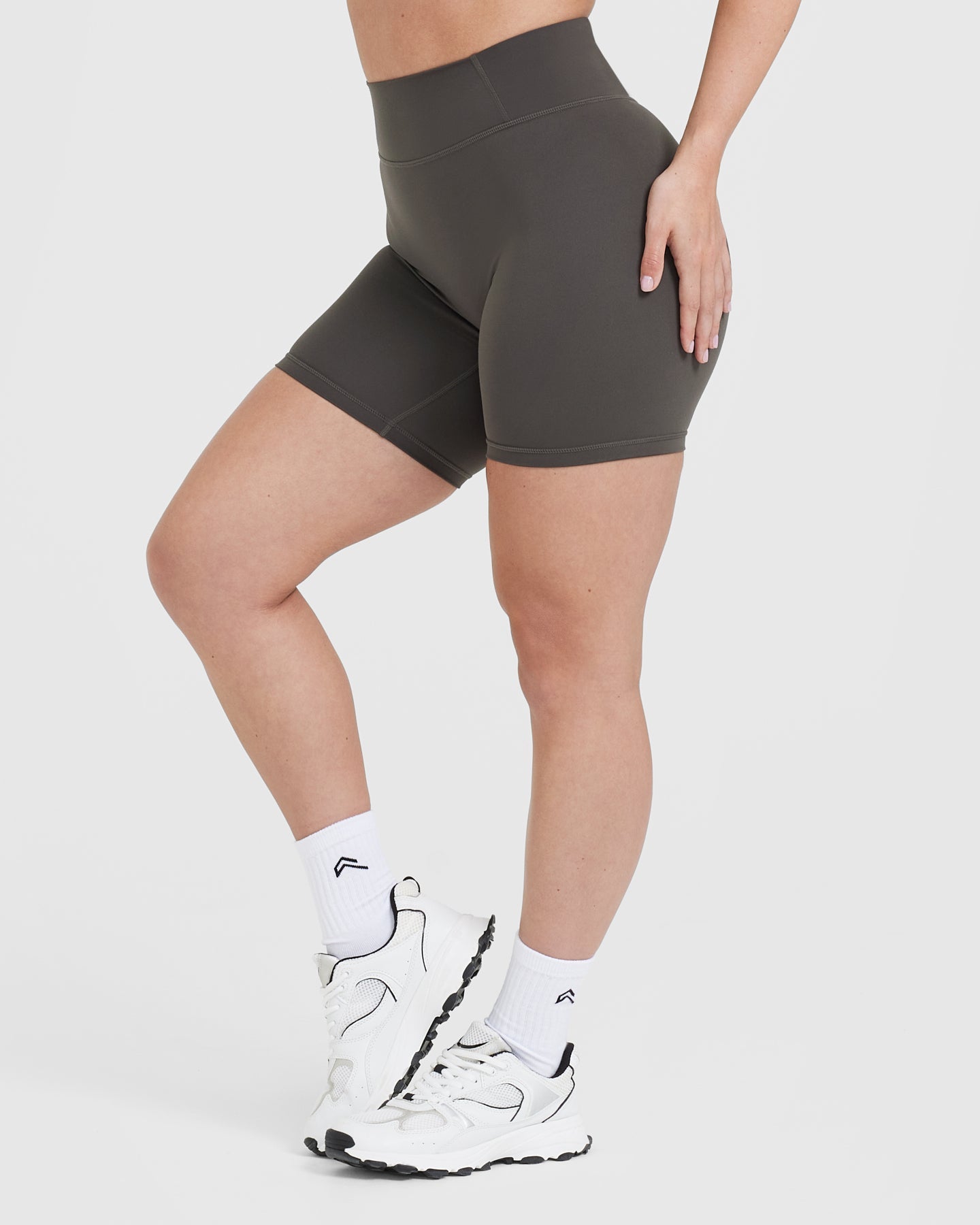 Timeless High Waisted Shorts 6" | Deep Taupe - Image 3