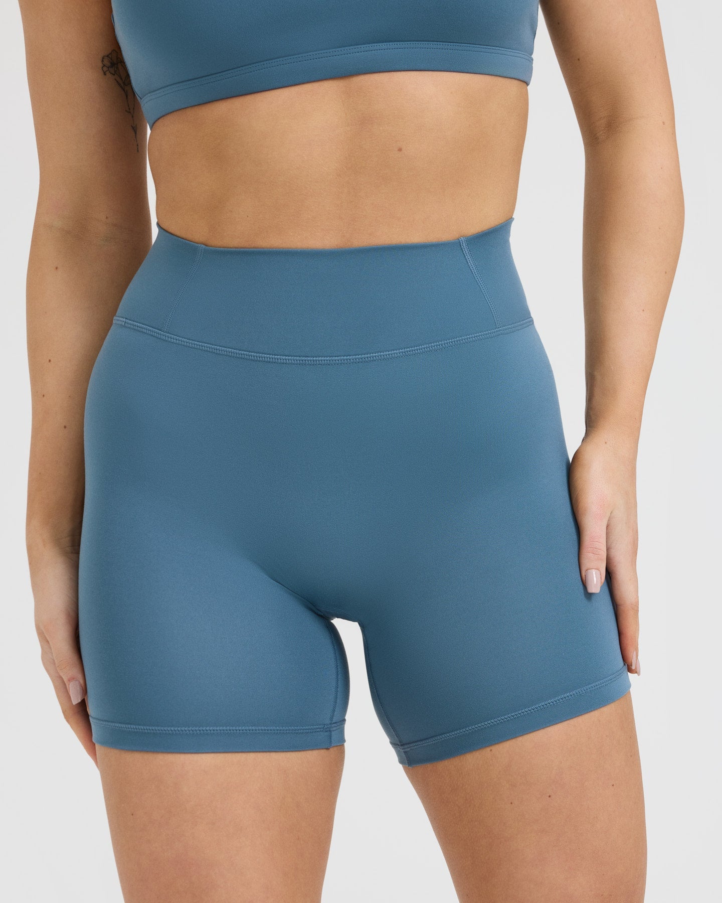 Timeless High Waisted Shorts 6" | Moonstone Blue - Image 4