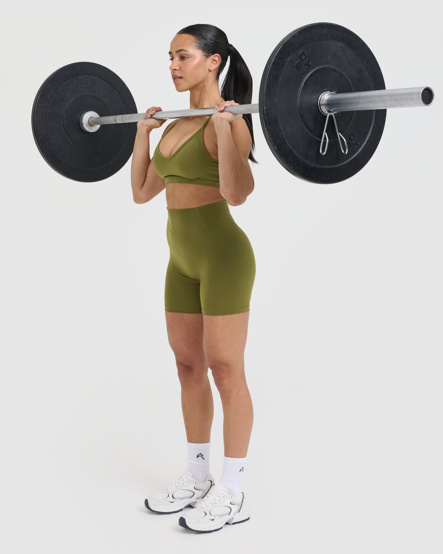 Timeless High Waisted Shorts 6" | Olive Green - Image 6