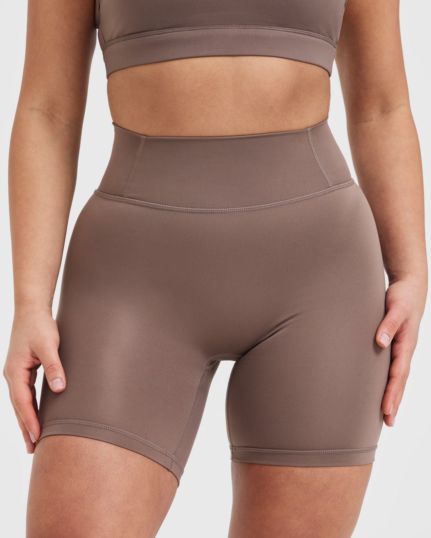 Timeless High Waisted Shorts 6" | Cool Brown - Image 4