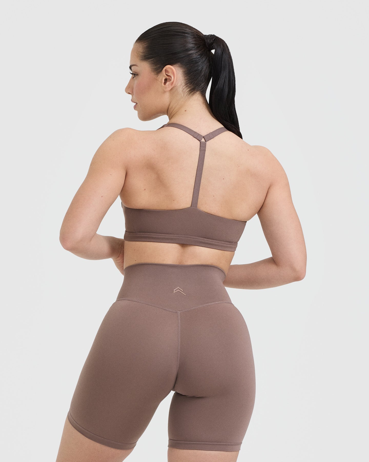 Alternative view of Timeless Square Neck Sports Bra | Cool Brown