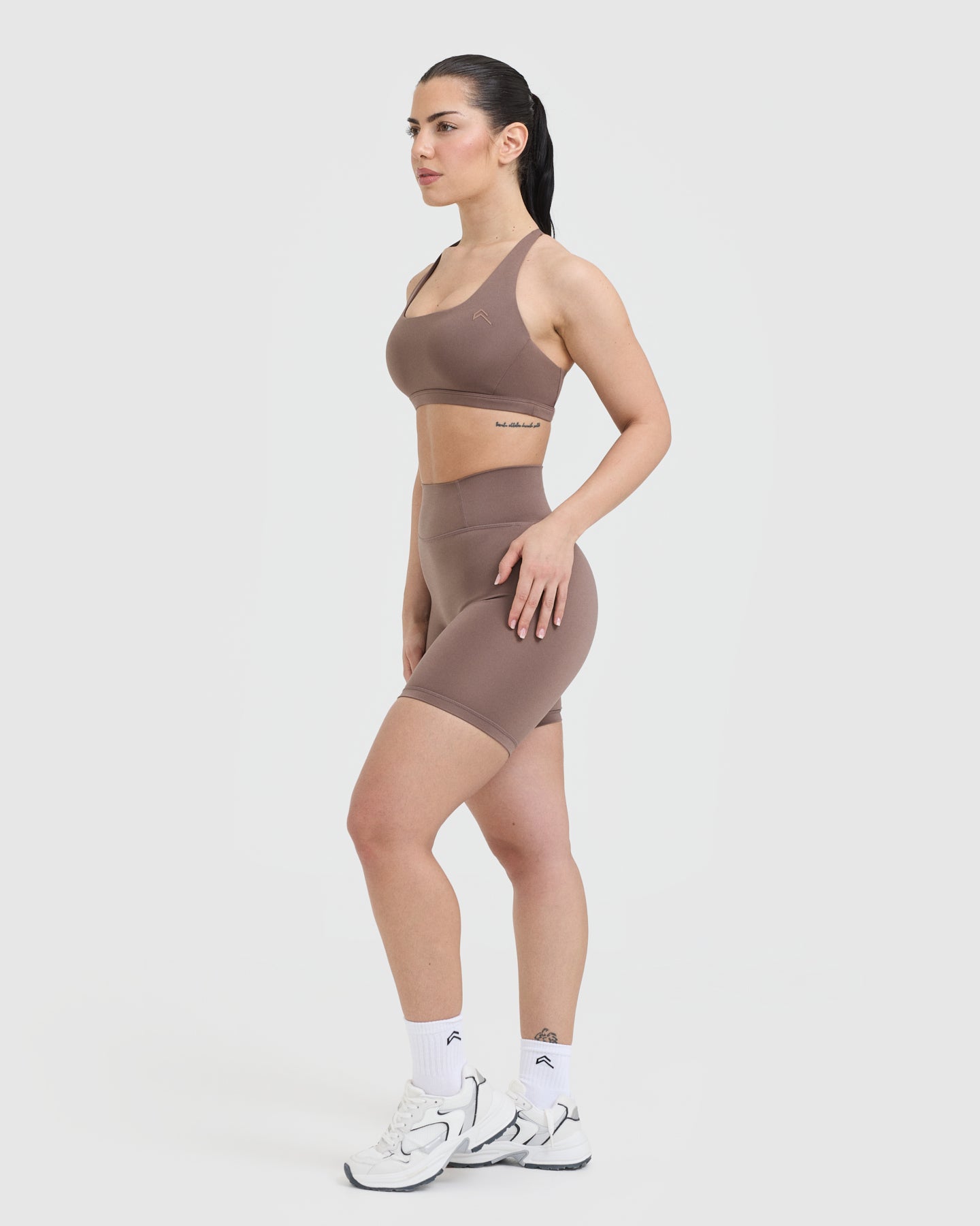Timeless Square Neck Sports Bra | Cool Brown - Image 3