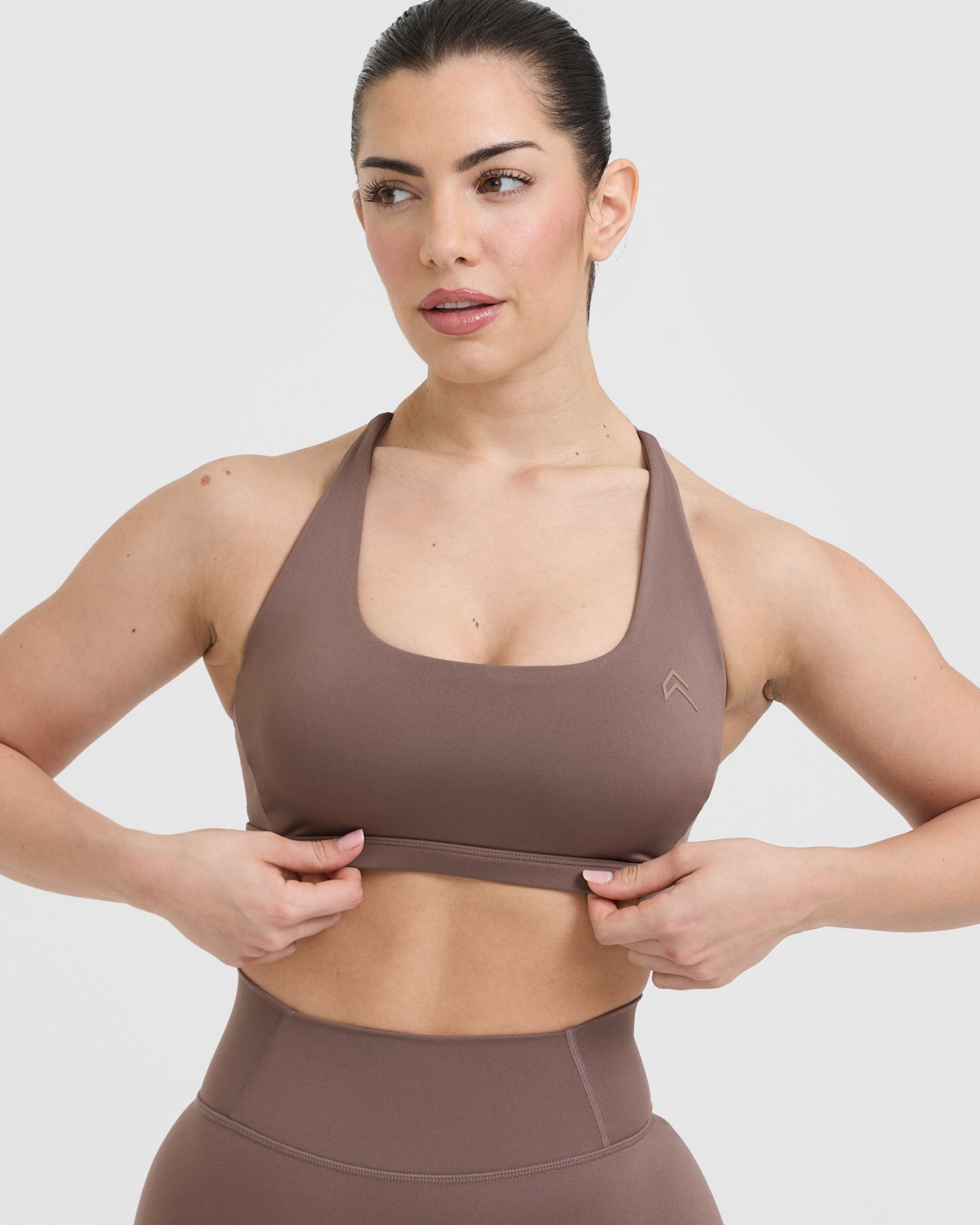 Timeless Square Neck Sports Bra | Cool Brown - Image 4