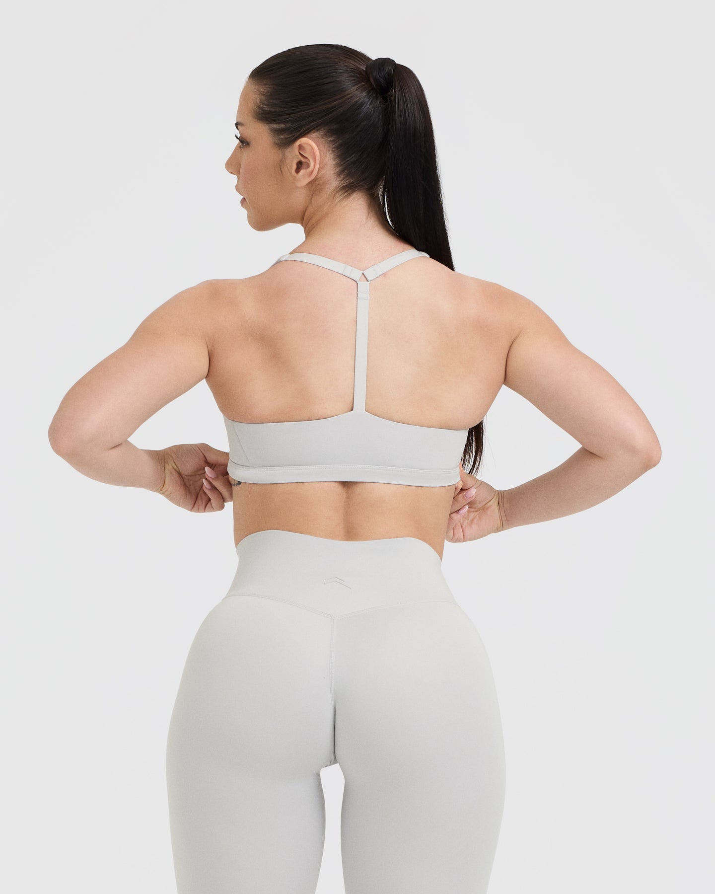 Alternative view of Timeless Square Neck Sports Bra | Light Grey
