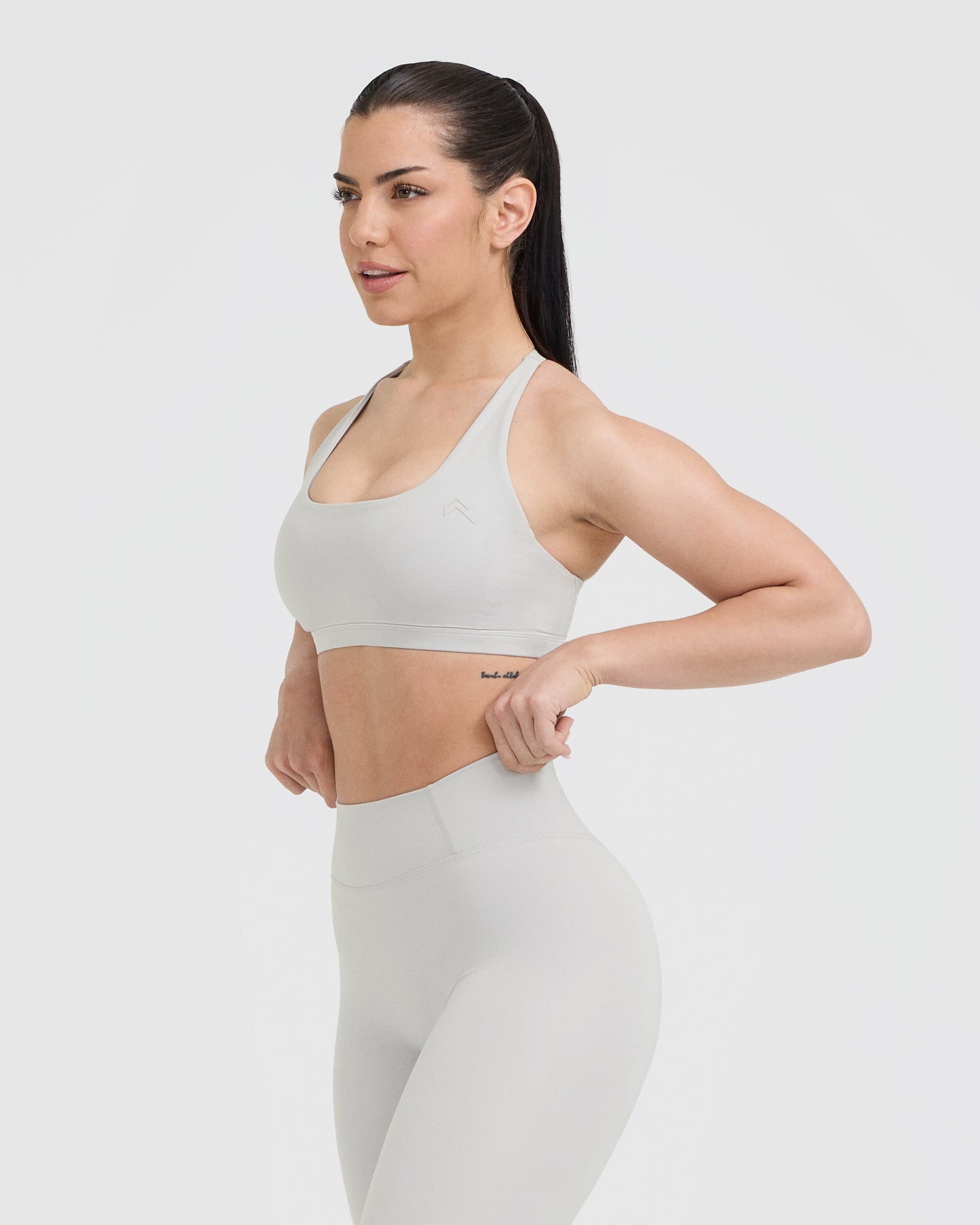 Timeless Square Neck Sports Bra | Light Grey - Image 3