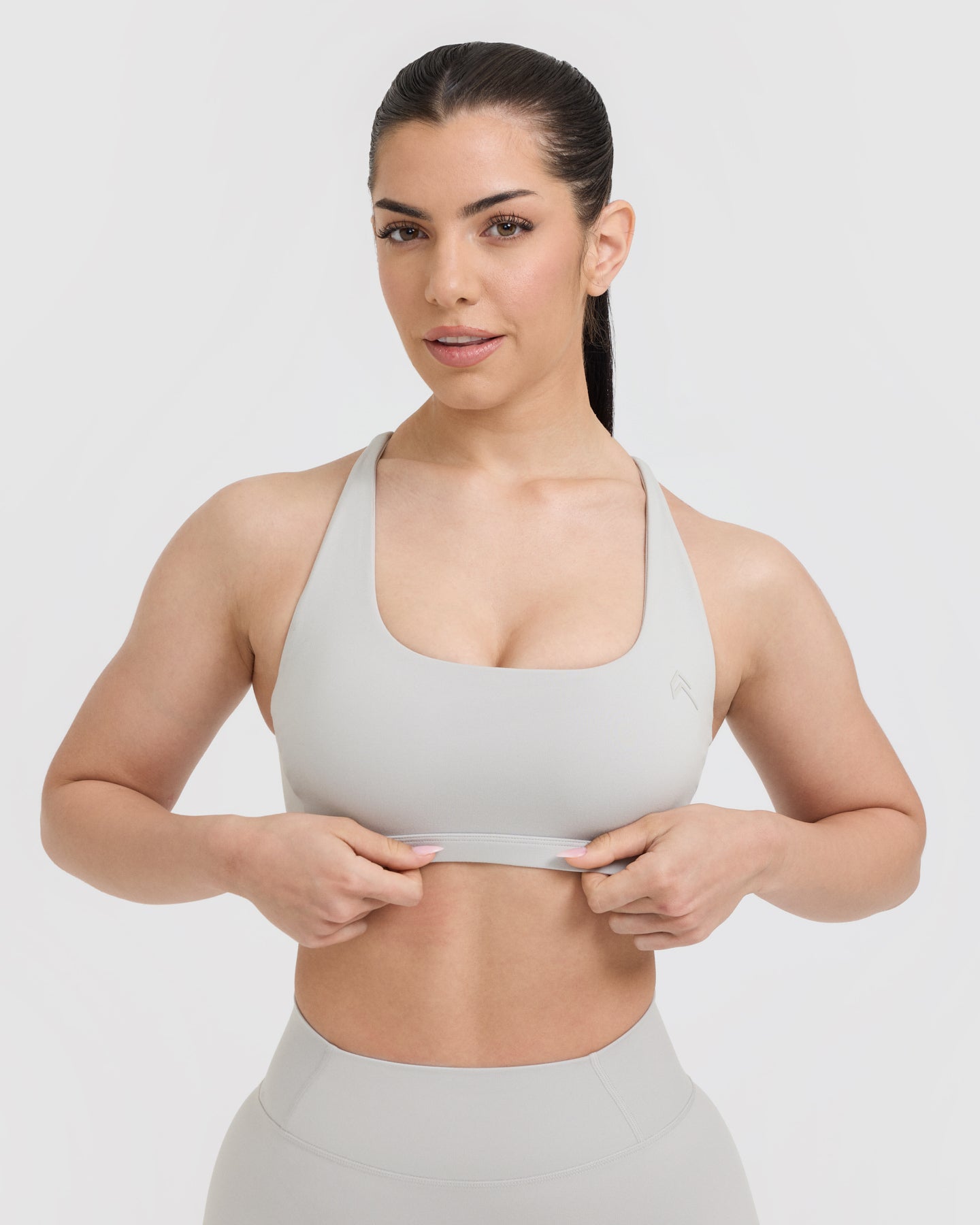 Timeless Square Neck Sports Bra | Light Grey - Image 4