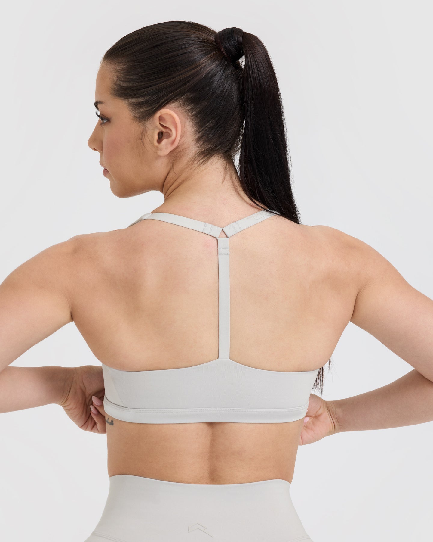Timeless Square Neck Sports Bra | Light Grey - Image 5