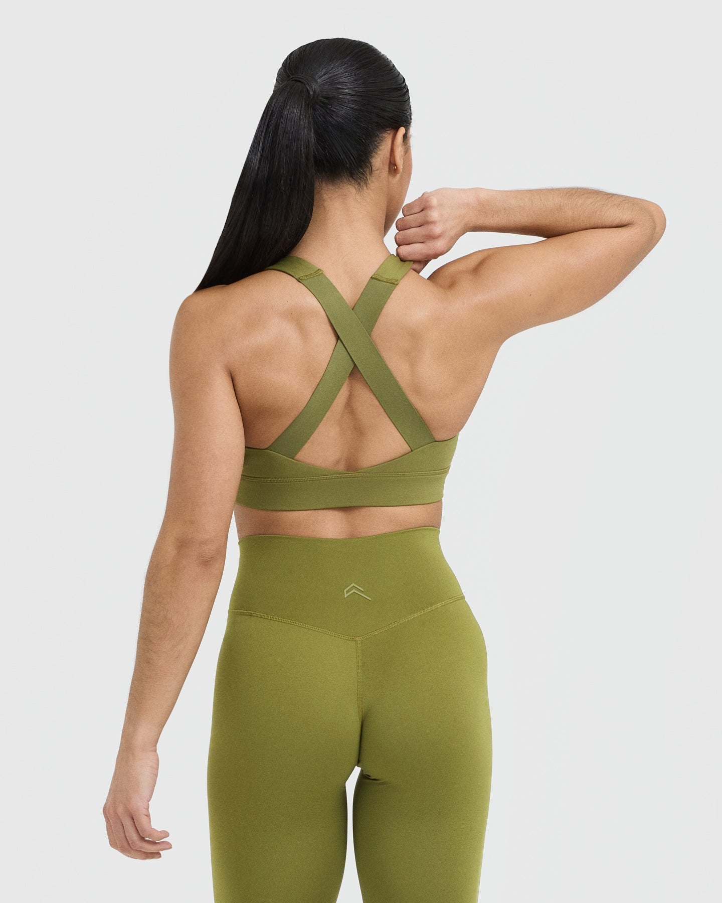 Timeless Wide Strap Sports Bra | Olive Green - Image 2