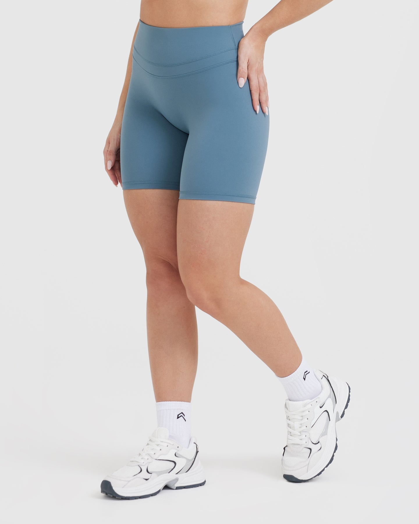 UnifiedMove High Waisted Shorts 6" | Moonstone Blue - Image 3