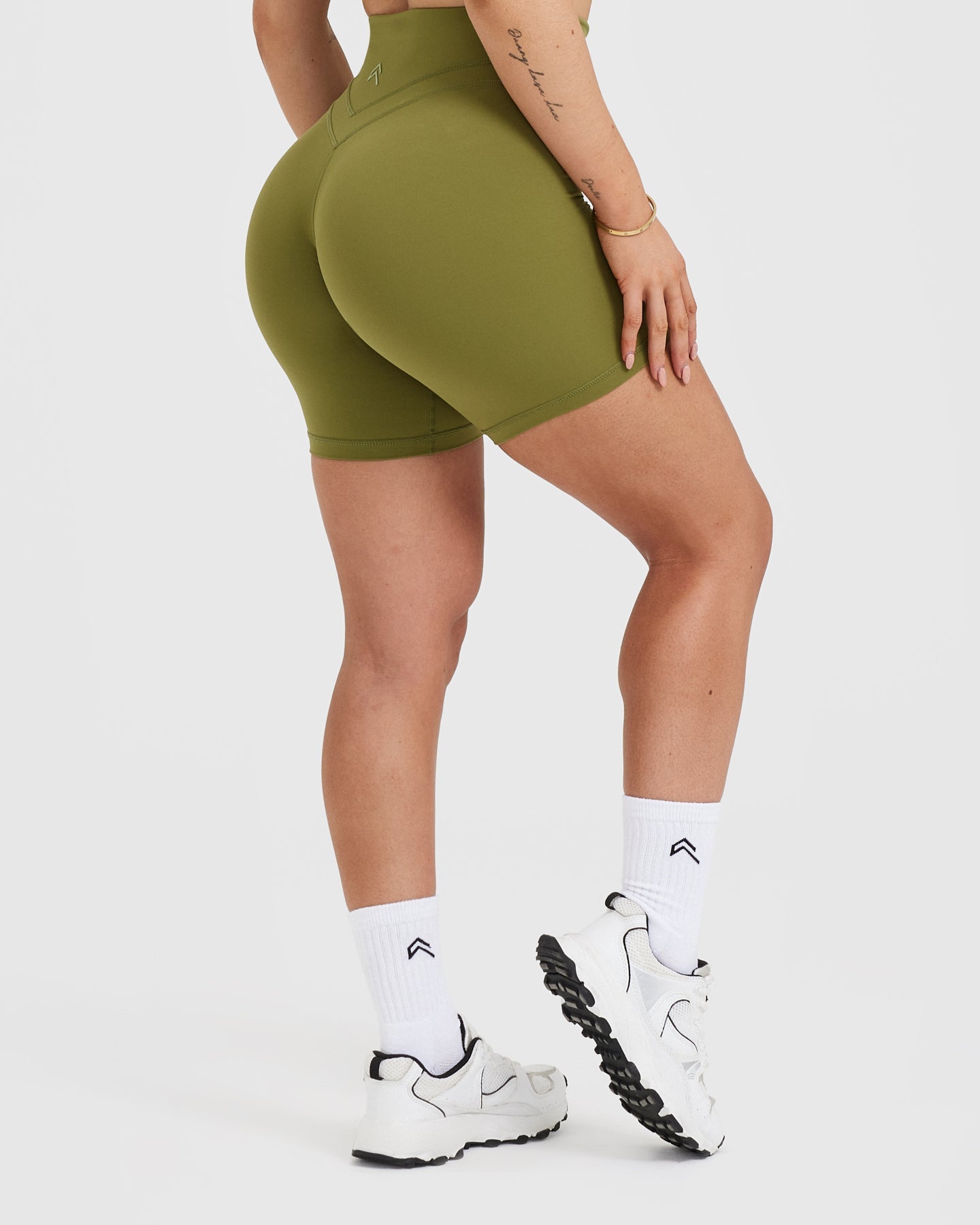 UnifiedMove High Waisted Shorts 6" | Olive Green - Image 2