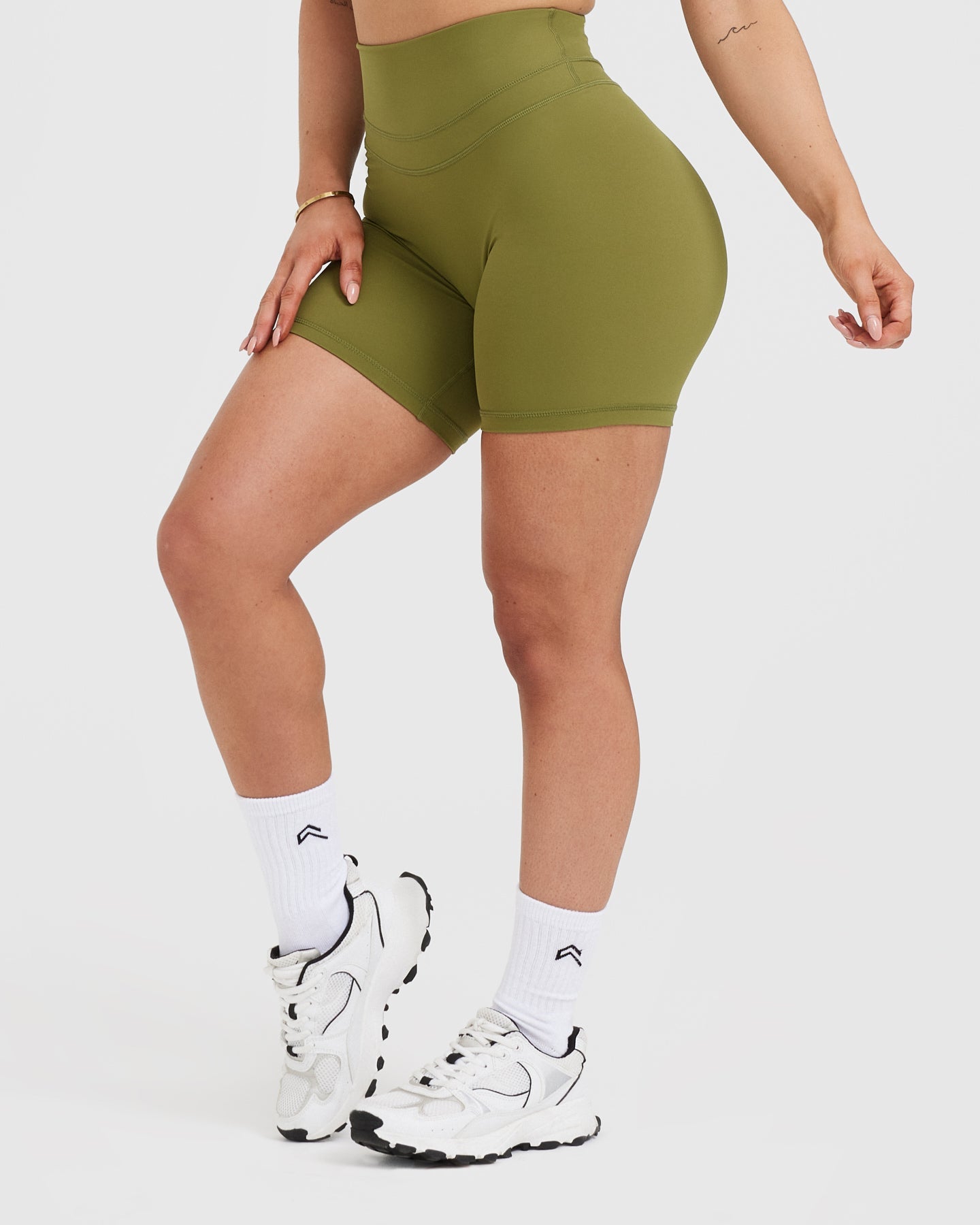 UnifiedMove High Waisted Shorts 6" | Olive Green - Image 3