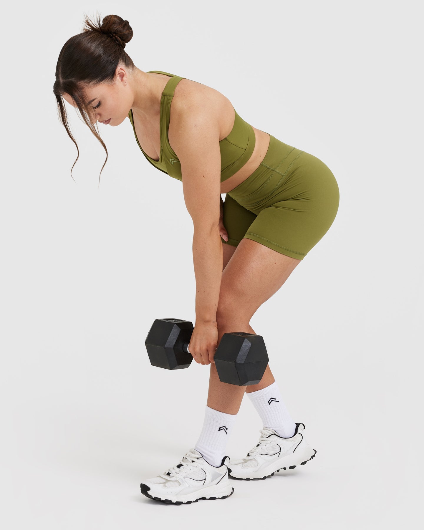 UnifiedMove High Waisted Shorts 6" | Olive Green - Image 6
