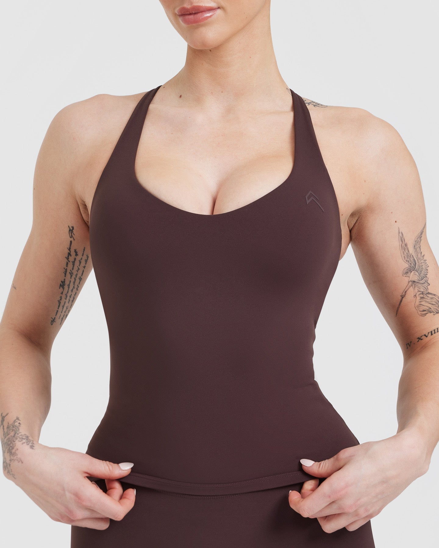 UnifiedMove V Neck Cross Back Vest | Plum Brown - Image 4