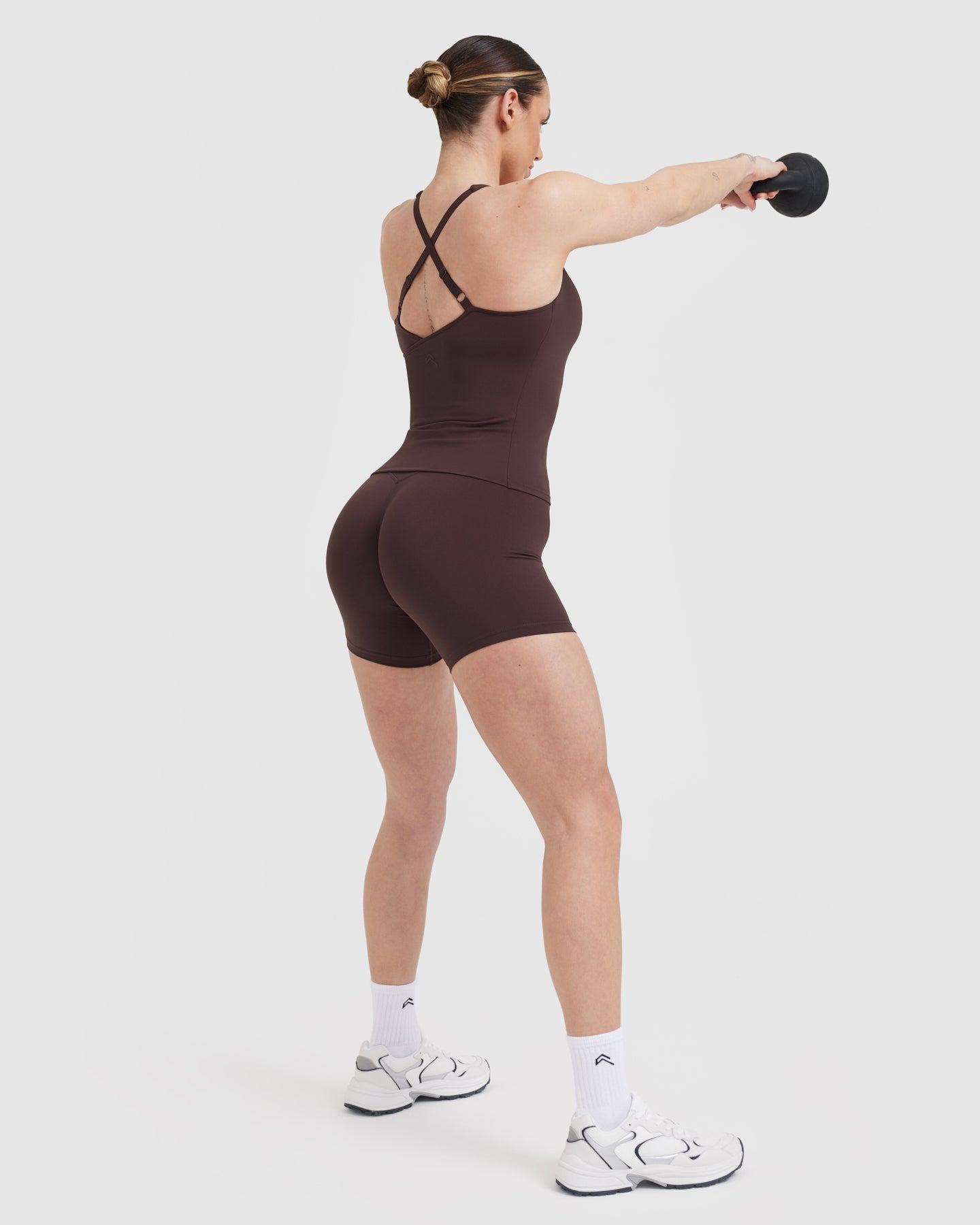 UnifiedMove V Neck Cross Back Vest | Plum Brown - Image 6