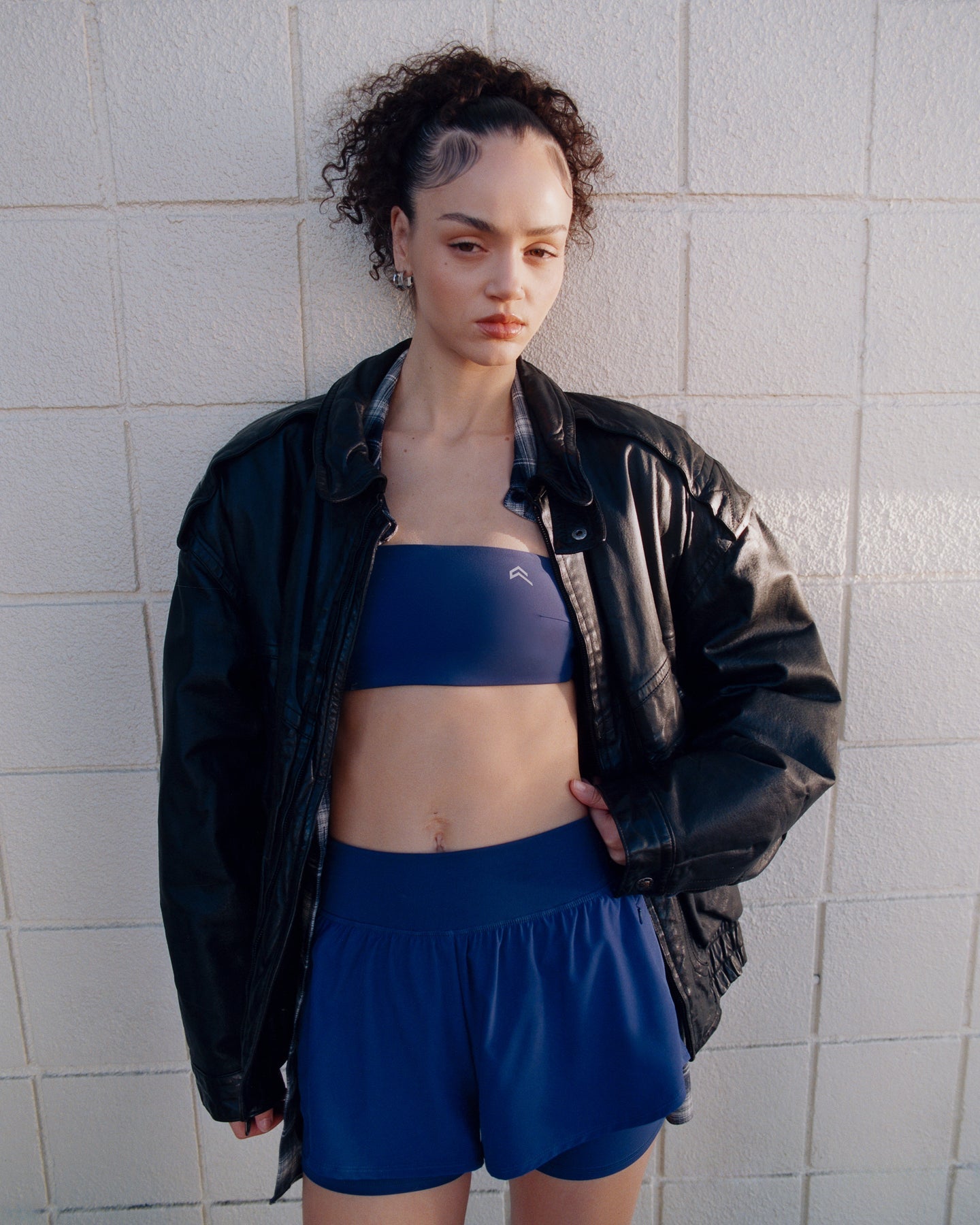 UnifiedMove Micro Bandeau Bralette with Reflective Logo | Varsity Blue - Image 2