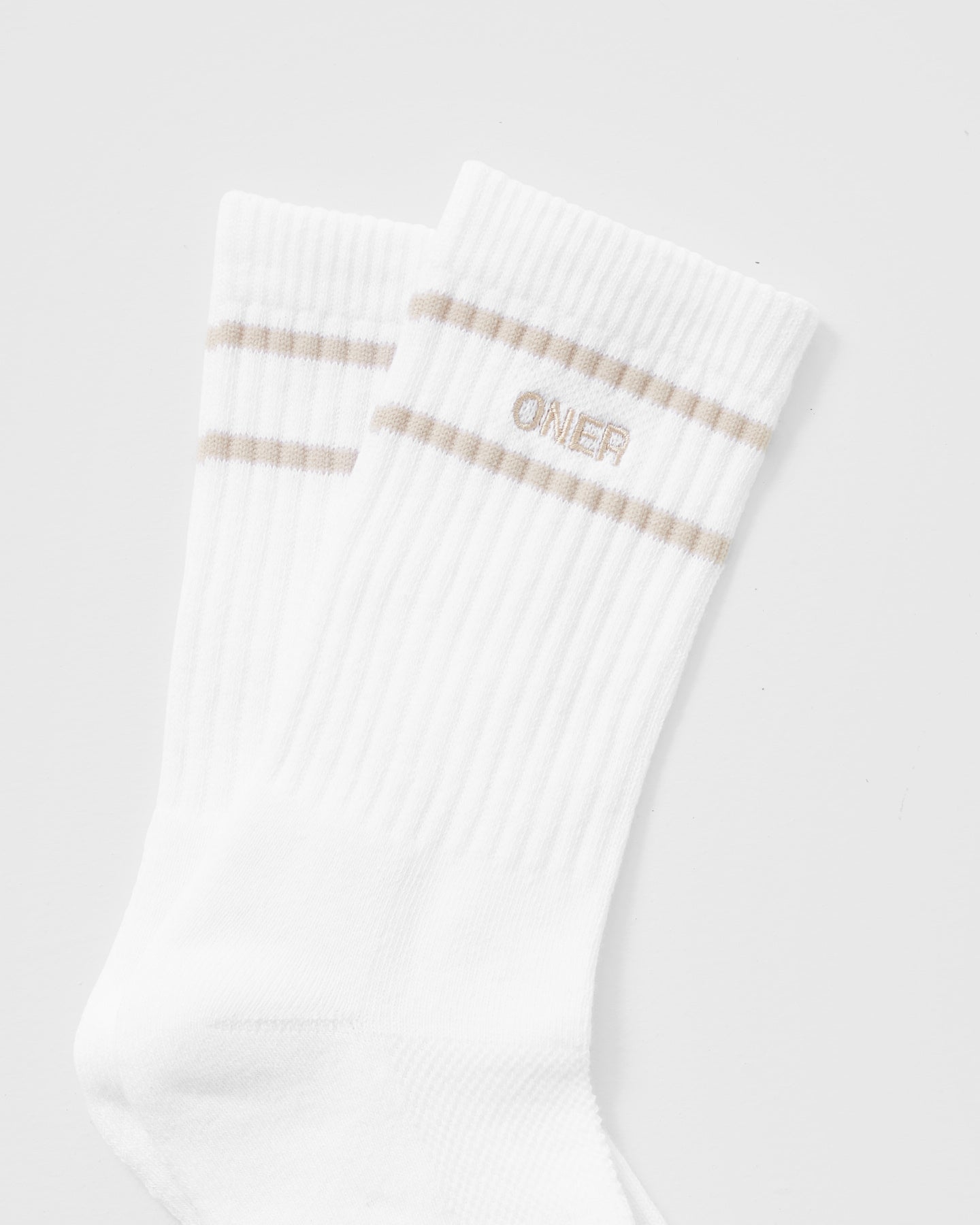 Varsity Crew Socks 3 Pack | Off White/Blue/White - Image 4