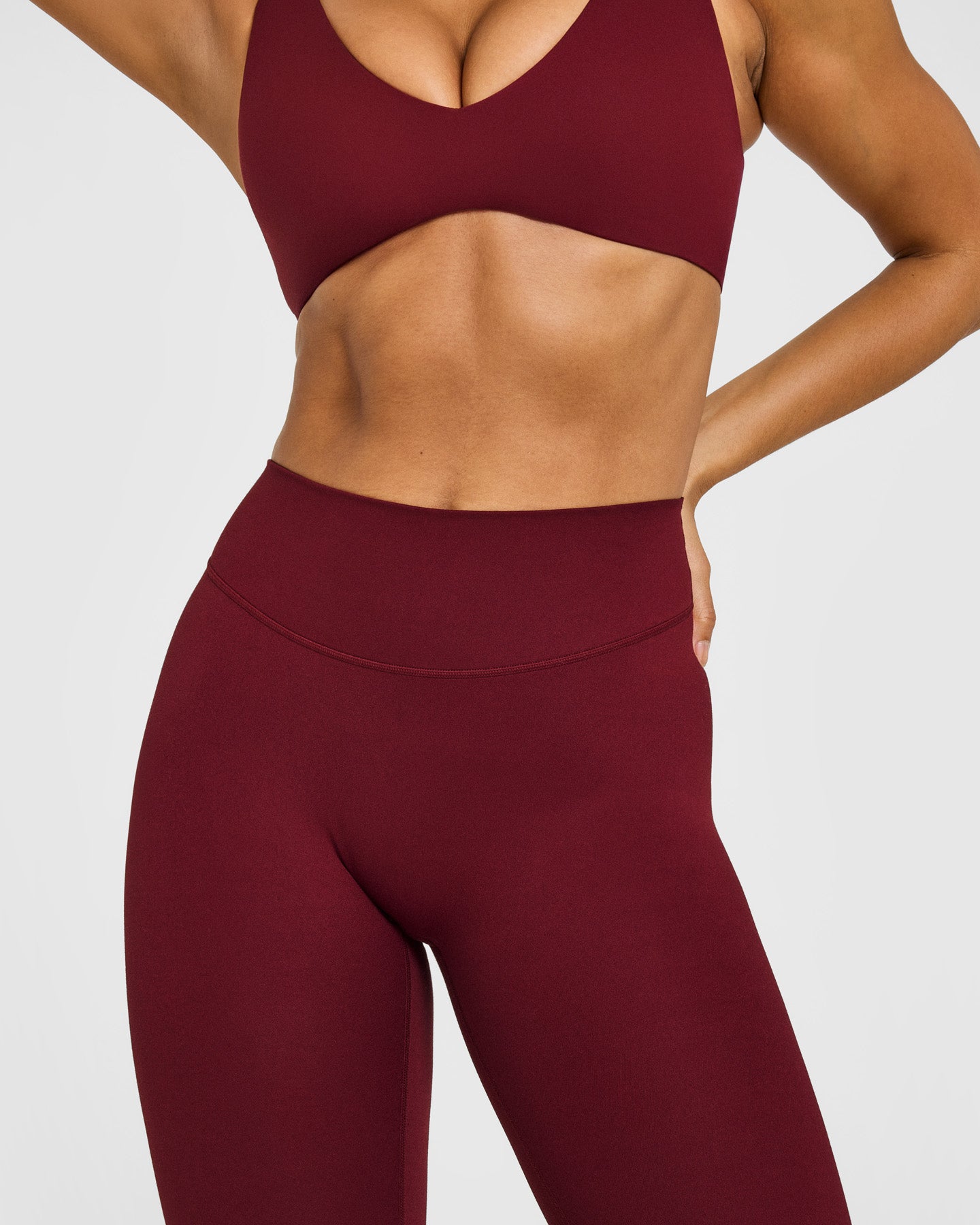 SoftMotion High Waisted Leggings with White Logo | Light Rosewood - Image 5