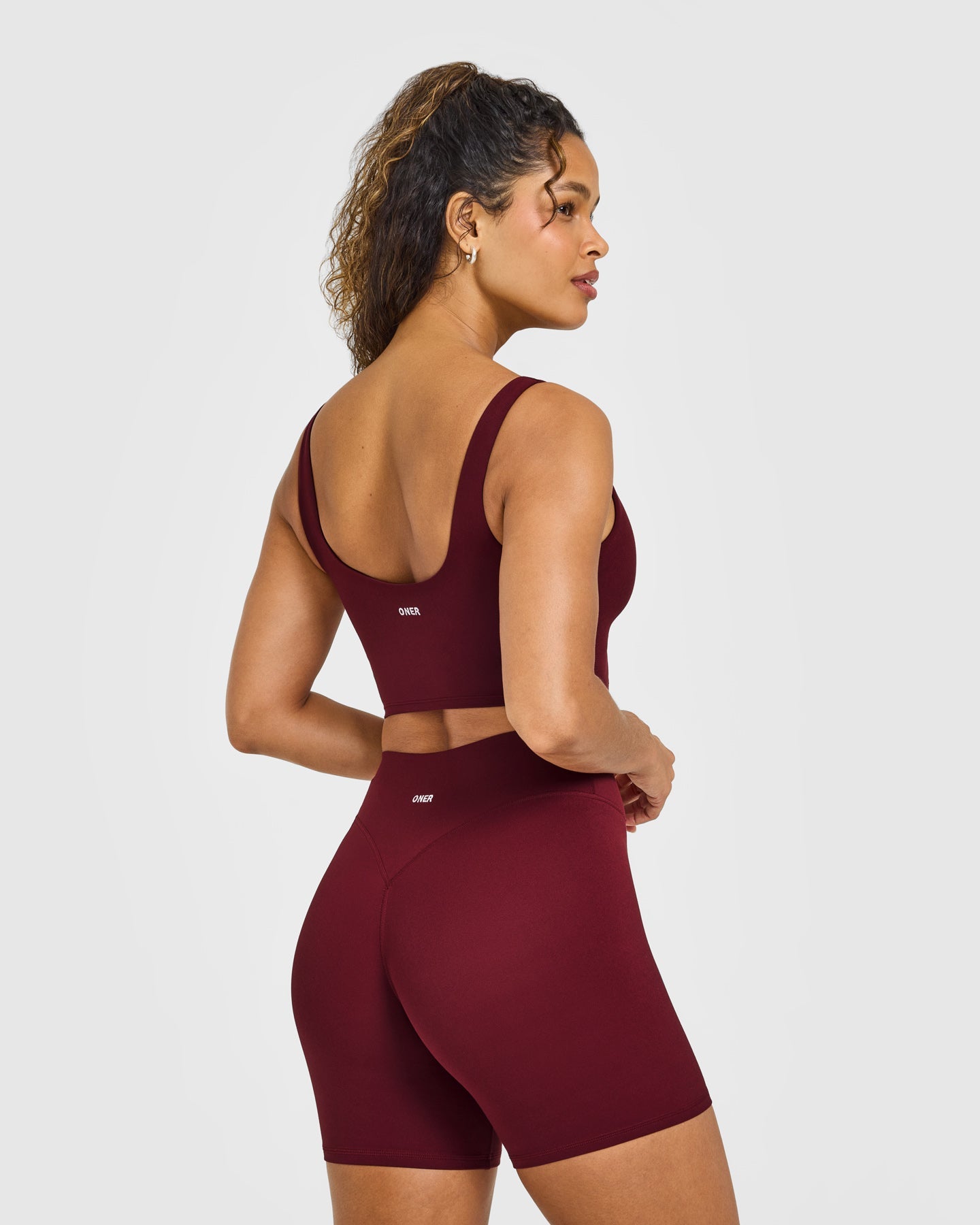 SoftMotion Longline Sports Bra with White Logo | Light Rosewood - Image 2